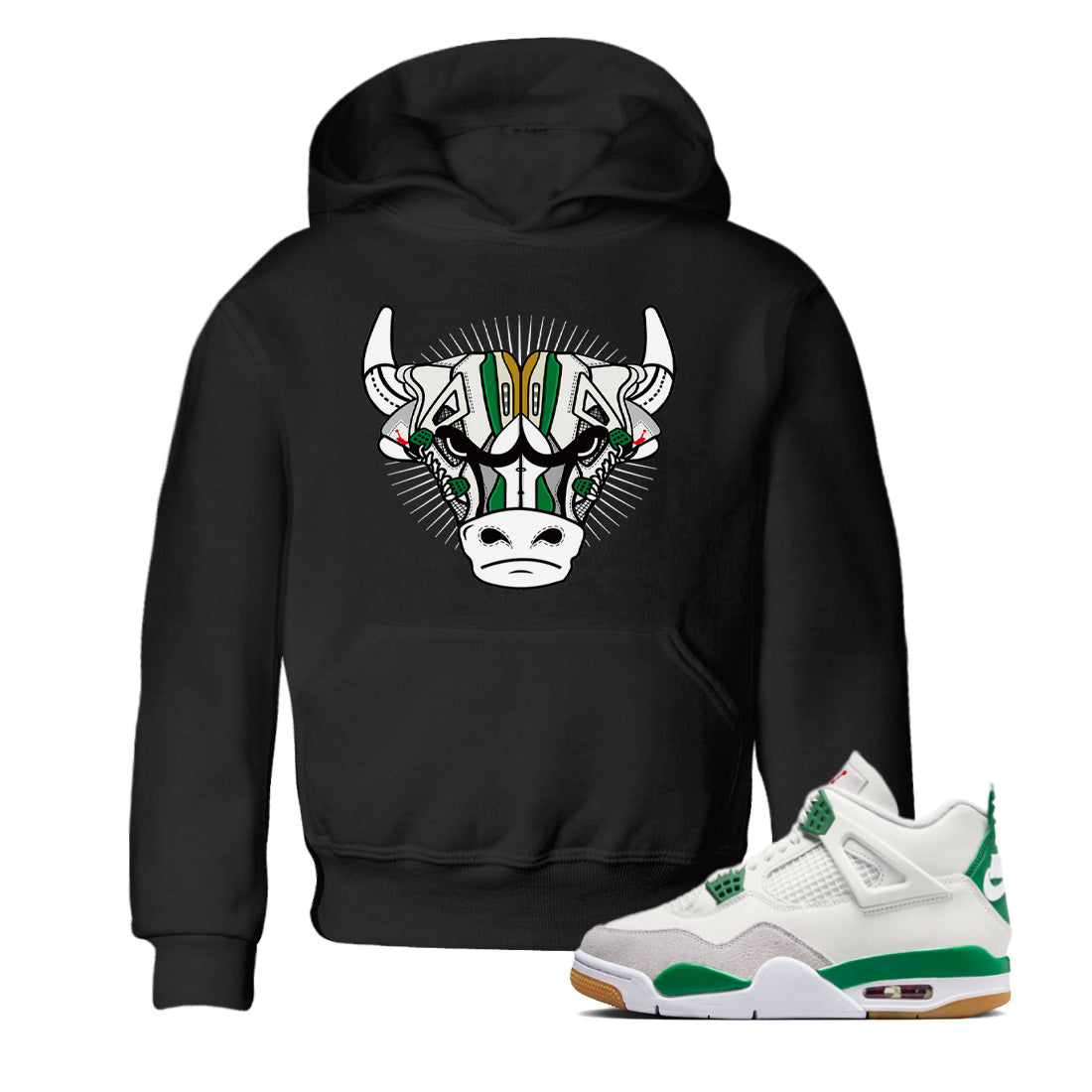 Air Jordan 4 Pine Green Sneaker Bull Head Baby and Kids Streetwear Sneaker Shirt Nike SB Air Jordan 4 Pine Green Kids Streetwear Sneaker Shirt Washing and Care Tip