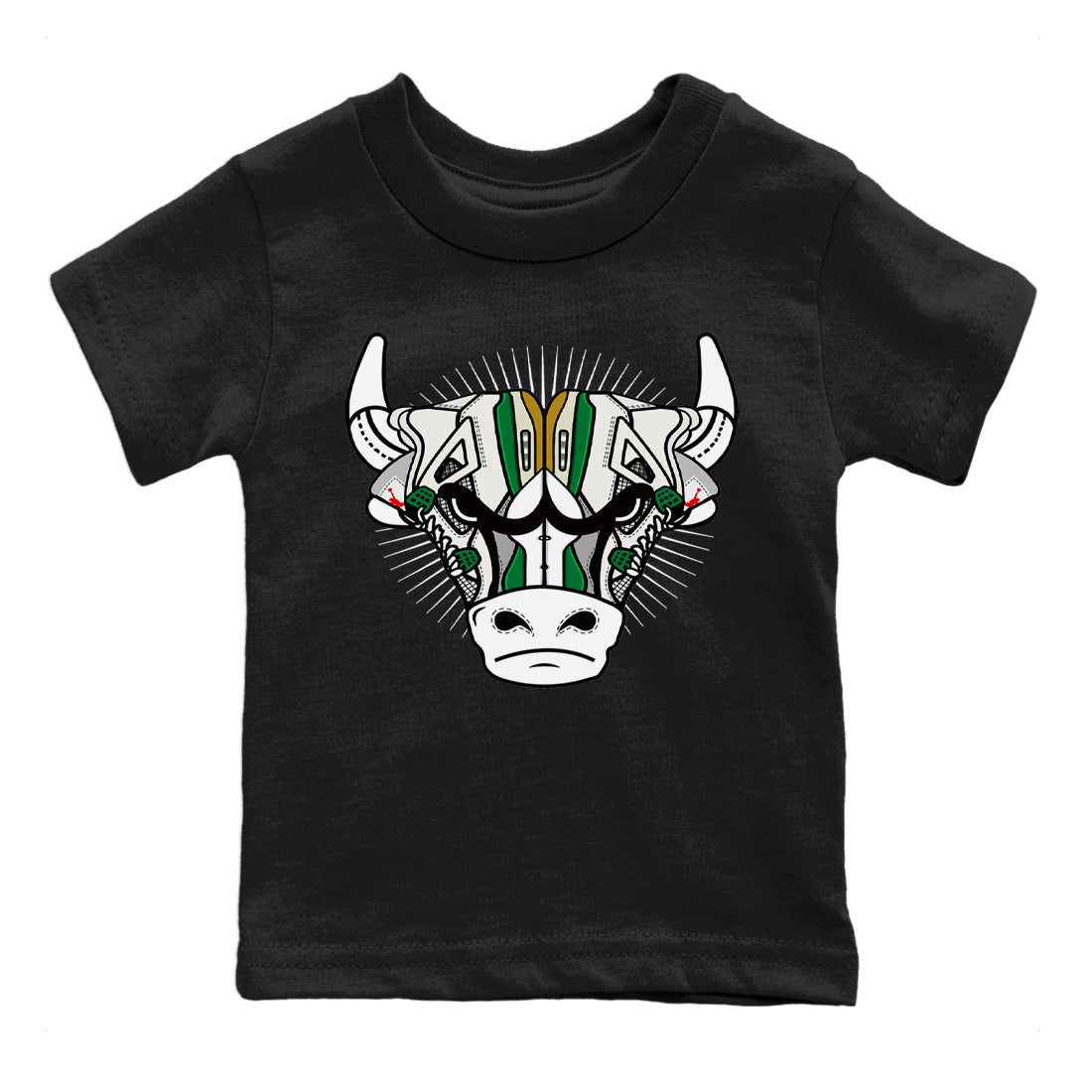 Air Jordan 4 Pine Green Sneaker Match Tees Sneaker Bull Head Streetwear Sneaker Shirt Nike SB Air Jordan 4 Pine Green Sneaker Release Tees Kids Shirts Black 2