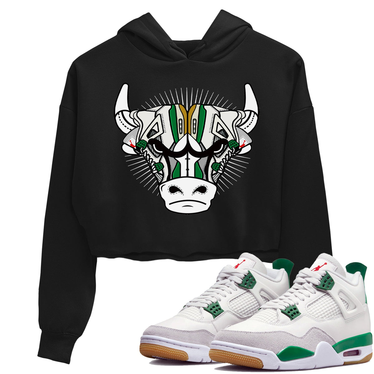 Air Jordan 4 Pine Green Sneaker Match Tees Sneaker Bull Head Streetwear Sneaker Shirt Nike SB Air Jordan 4 Pine Green Sneaker Release Tees Women's Shirts Black 1