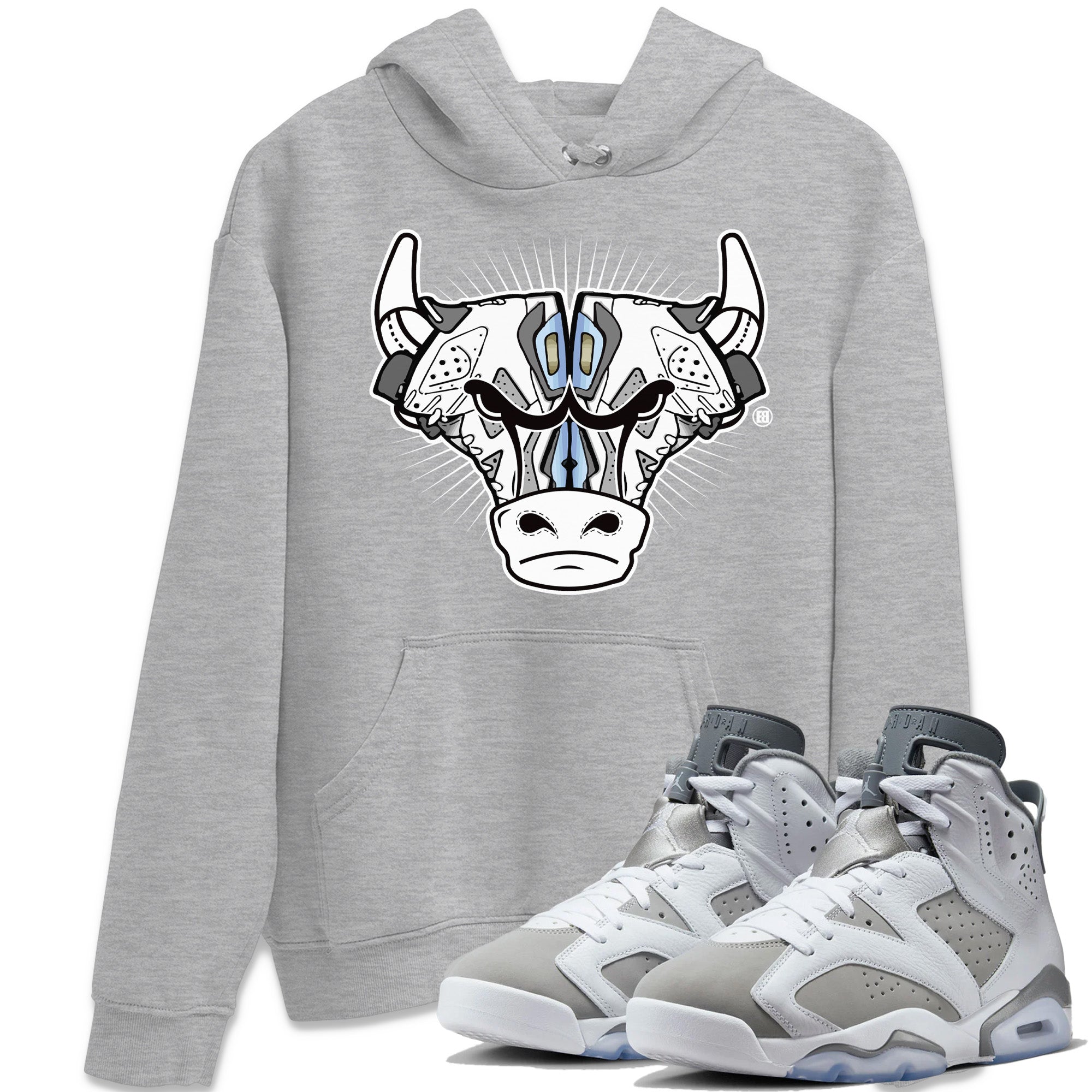 Jordan 6 Cool Grey Shirt To Match Jordans Sneaker Bull Head Sneaker Tees Jordan 6 Cool Grey Drip Gear Zone Sneaker Matching Clothing Unisex Shirts