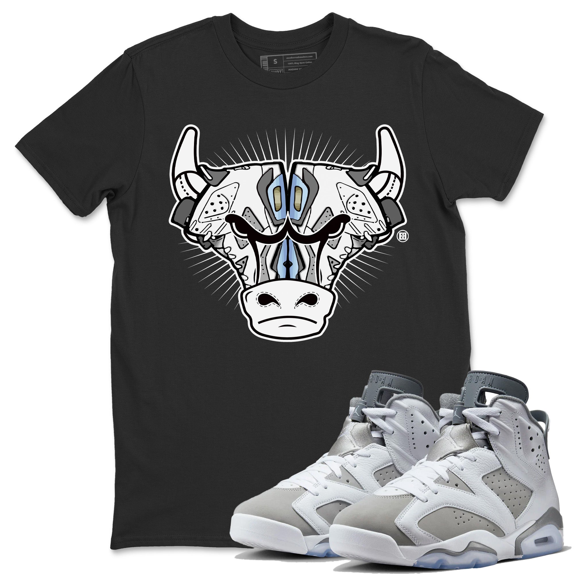 Jordan 6 Cool Grey Shirt To Match Jordans Sneaker Bull Head Sneaker Tees Jordan 6 Cool Grey Drip Gear Zone Sneaker Matching Clothing Unisex Shirts