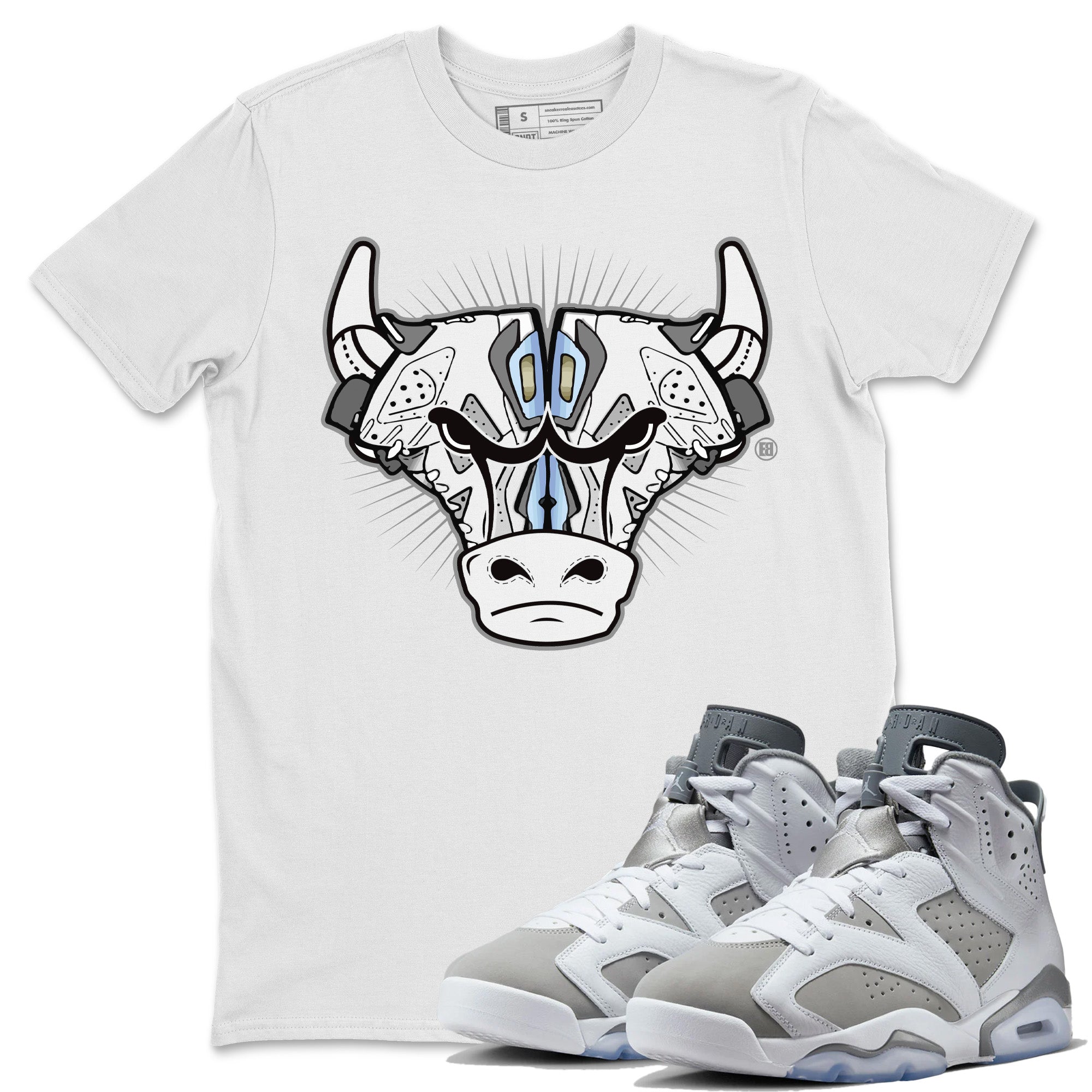 Jordan 6 Cool Grey Shirt To Match Jordans Sneaker Bull Head Sneaker Tees Jordan 6 Cool Grey Drip Gear Zone Sneaker Matching Clothing Unisex Shirts