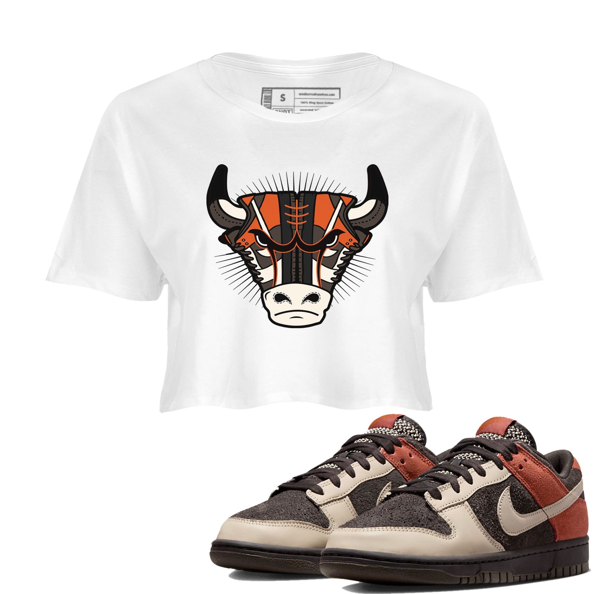 Nike Dunk Low Red Panda shirt to match jordans Sneaker Bull Head sneaker tees Dunk Red Panda Drip Gear Zone Sneaker T-Shirts White 1 Crop T-Shirt