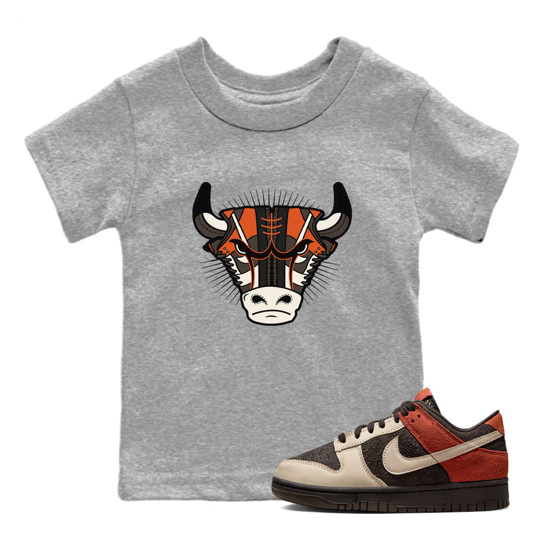 Nike Dunk Low Red Panda shirt to match jordans Sneaker Bull Head sneaker tees Dunk Red Panda Drip Gear Zone Sneaker T-Shirts Youth and Baby Heather Grey 1 T-Shirt