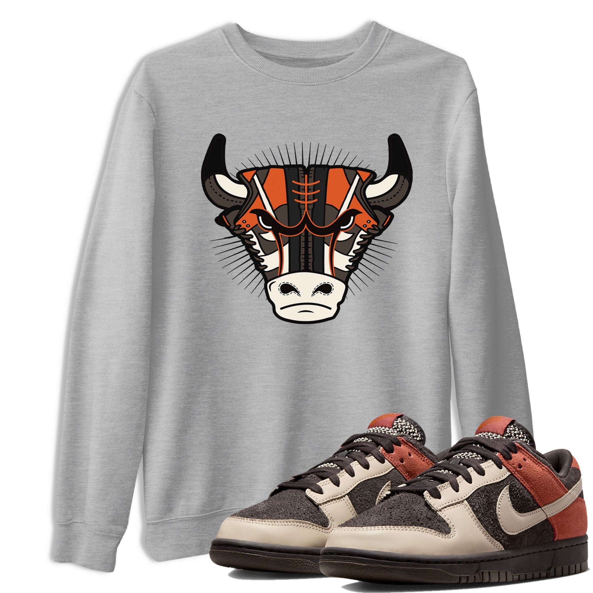 Nike Dunk Low Red Panda shirt to match jordans Sneaker Bull Head sneaker tees Dunk Red Panda Drip Gear Zone Sneaker T-Shirts Crew Neck Casual Fit Heather Grey 1 T-Shirt