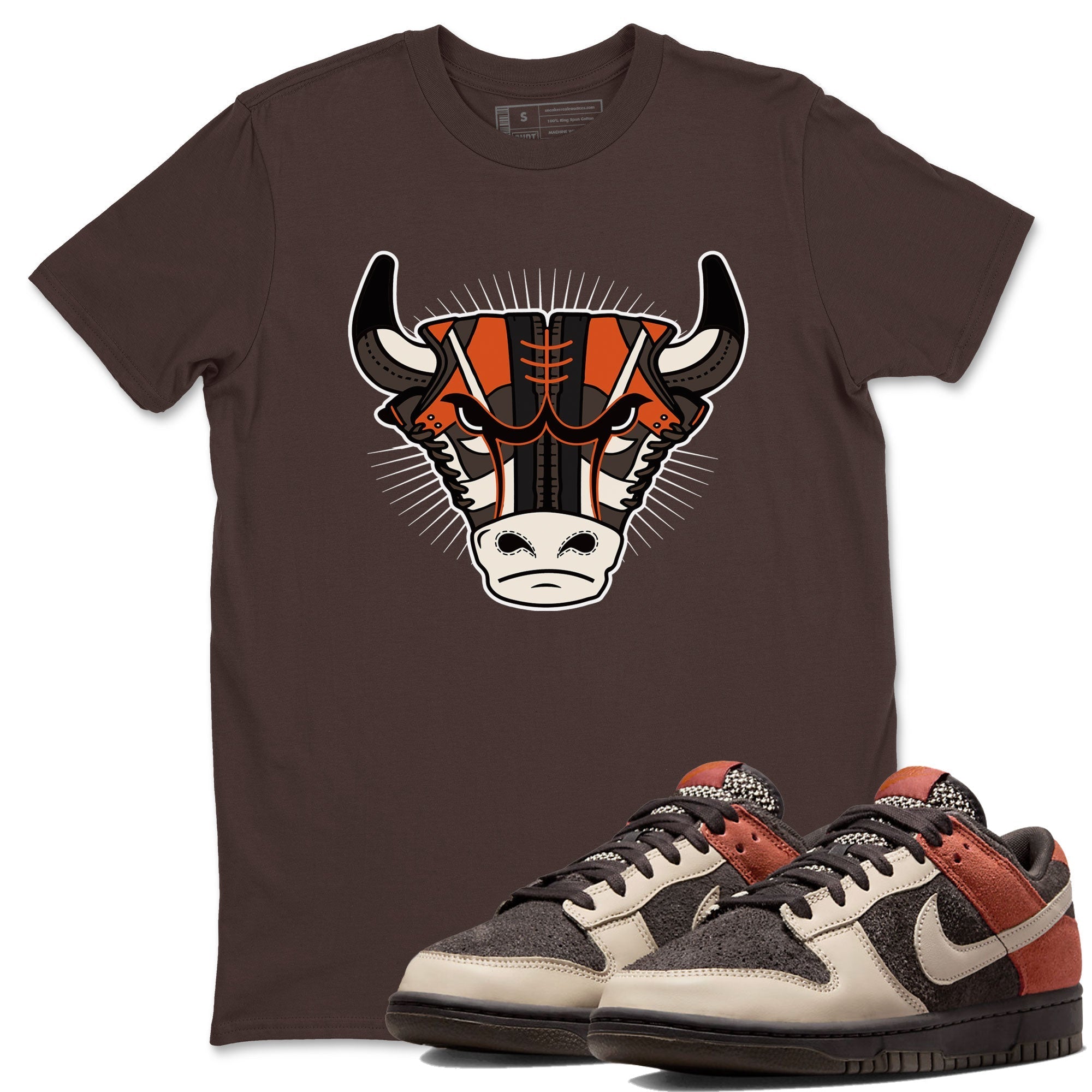 Nike Dunk Low Red Panda shirt to match jordans Sneaker Bull Head sneaker tees Dunk Red Panda Drip Gear Zone Sneaker T-Shirts Crew Neck Casual Fit Dark Chocolate 1 T-Shirt