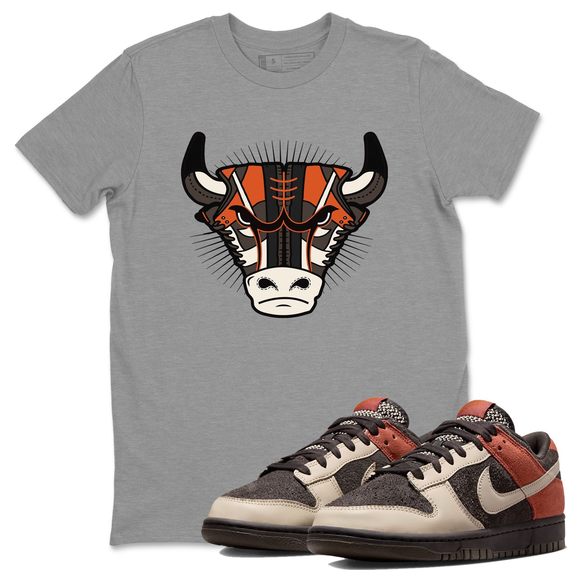 Nike Dunk Low Red Panda shirt to match jordans Sneaker Bull Head sneaker tees Dunk Red Panda Drip Gear Zone Sneaker T-Shirts Crew Neck Casual Fit Heather Grey 1 T-Shirt