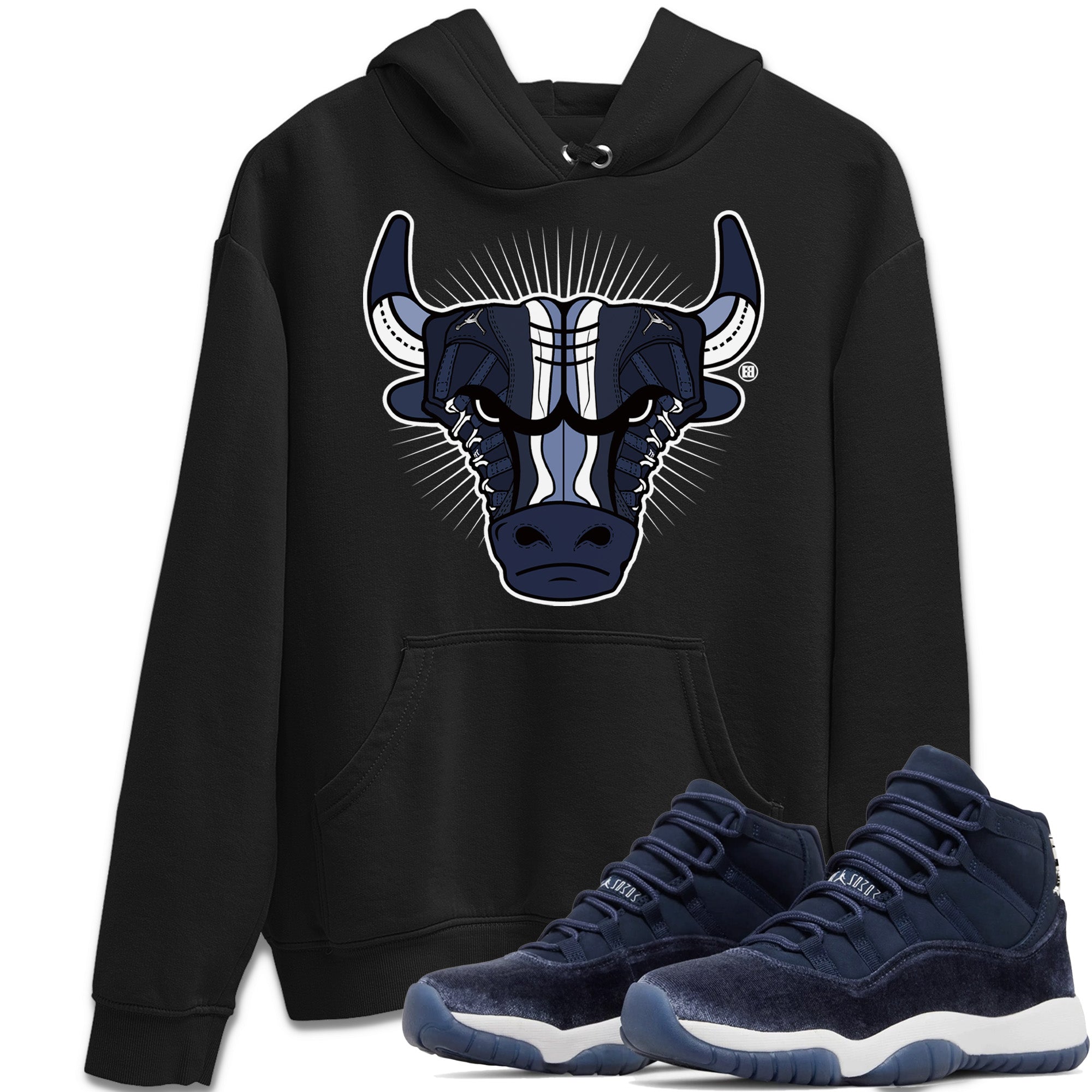 Jordan 11 Midnight Navy Shirt To Match Jordans Sneaker Bull Head Sneaker Tees Jordan 11 Midnight Navy Drip Gear Zone Sneaker Matching Clothing Unisex Shirts