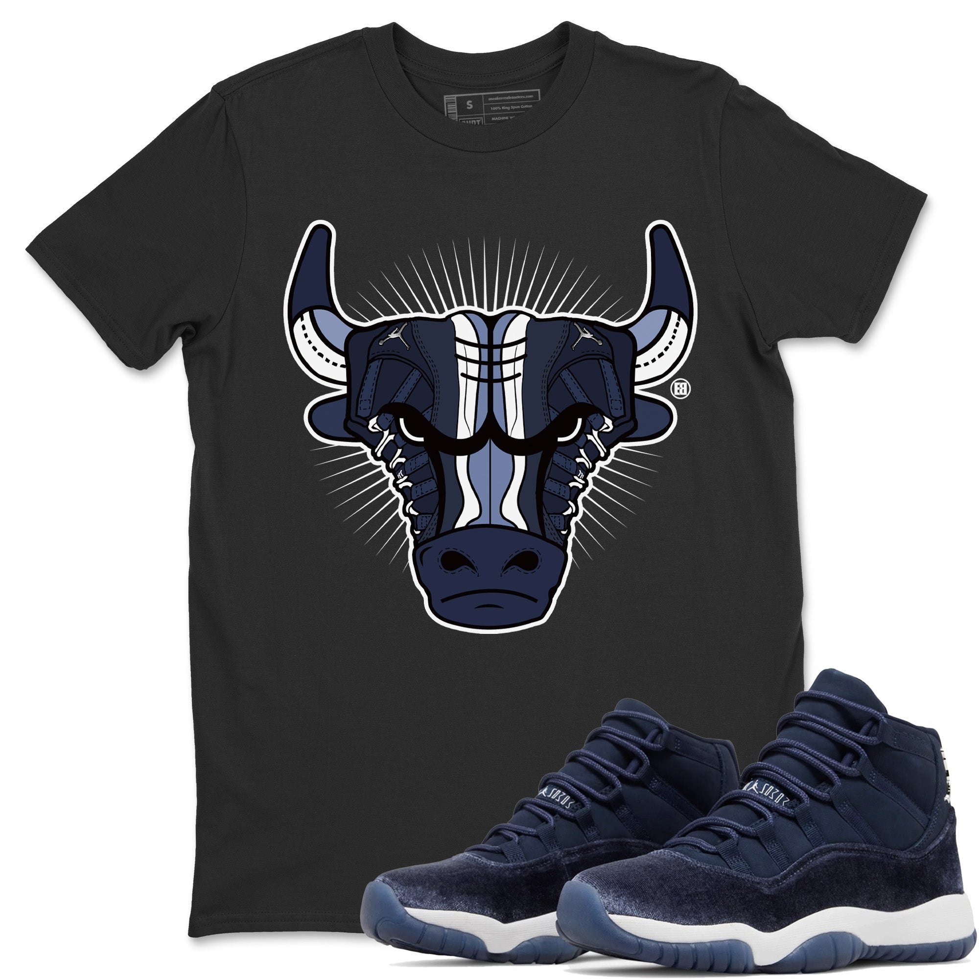 Jordan 11 Midnight Navy Shirt To Match Jordans Sneaker Bull Head Sneaker Tees Jordan 11 Midnight Navy Drip Gear Zone Sneaker Matching Clothing Unisex Shirts