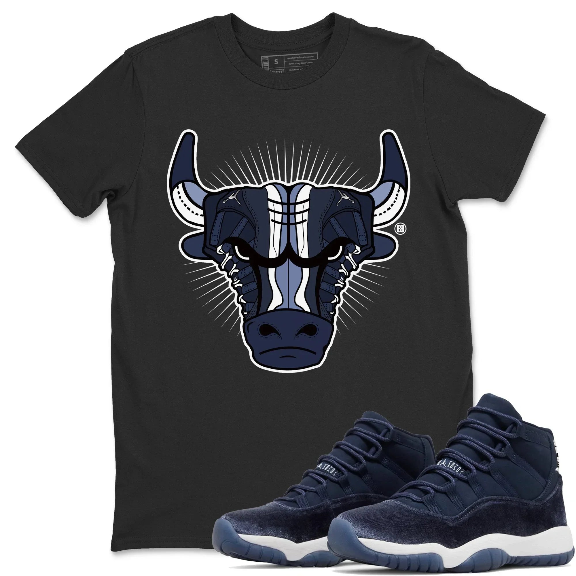 Jordan 11 Midnight Navy Shirt To Match Jordans Sneaker Bull Head Sneaker Tees Jordan 11 Midnight Navy Drip Gear Zone Sneaker Matching Clothing Unisex Shirts