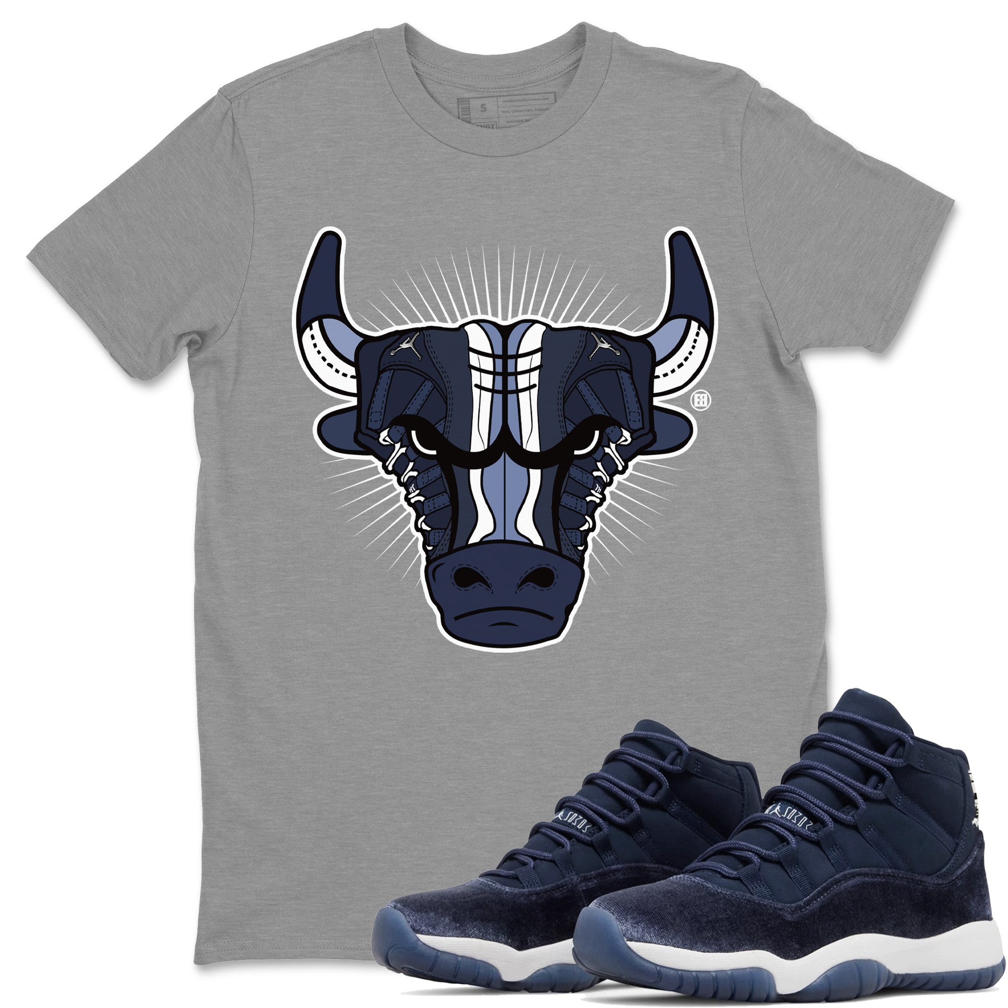 Jordan 11 Midnight Navy Shirt To Match Jordans Sneaker Bull Head Sneaker Tees Jordan 11 Midnight Navy Drip Gear Zone Sneaker Matching Clothing Unisex Shirts