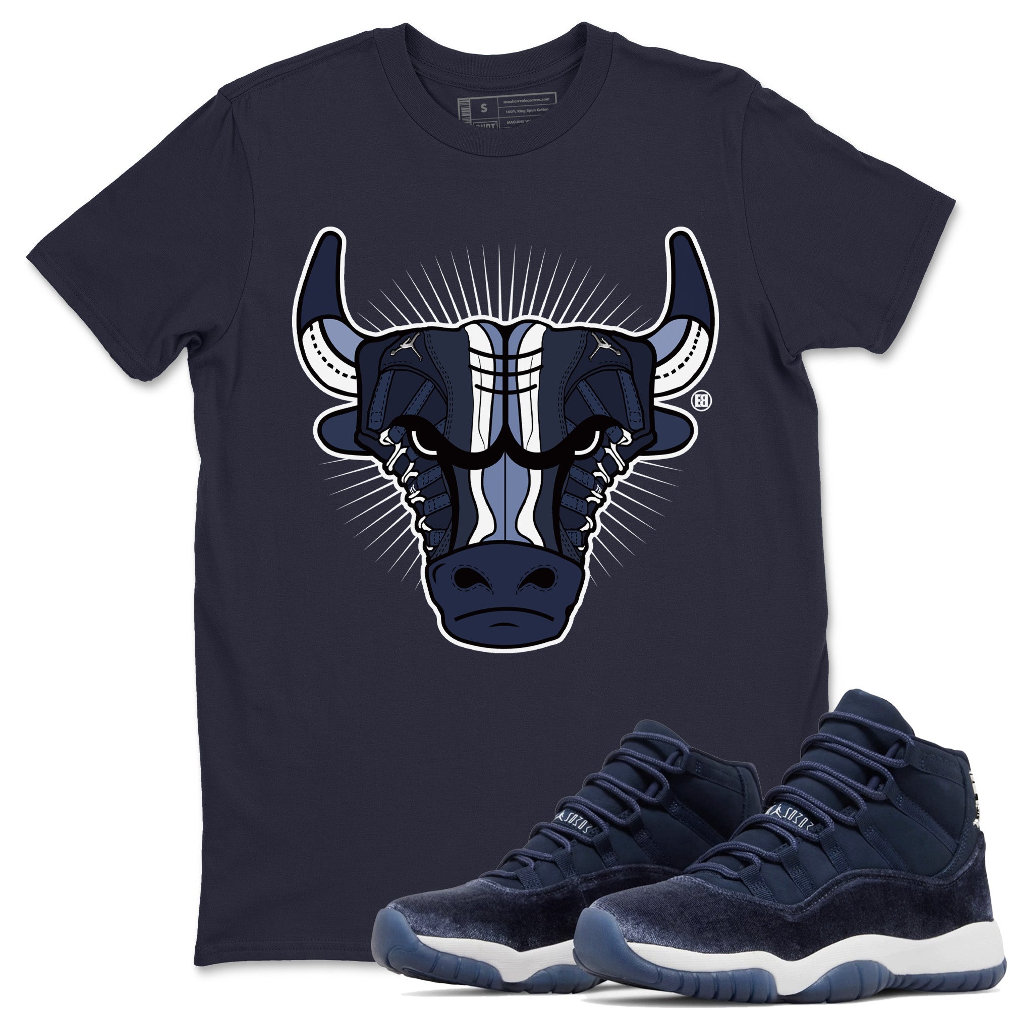 Jordan 11 Midnight Navy Shirt To Match Jordans Sneaker Bull Head Sneaker Tees Jordan 11 Midnight Navy Drip Gear Zone Sneaker Matching Clothing Unisex Shirts