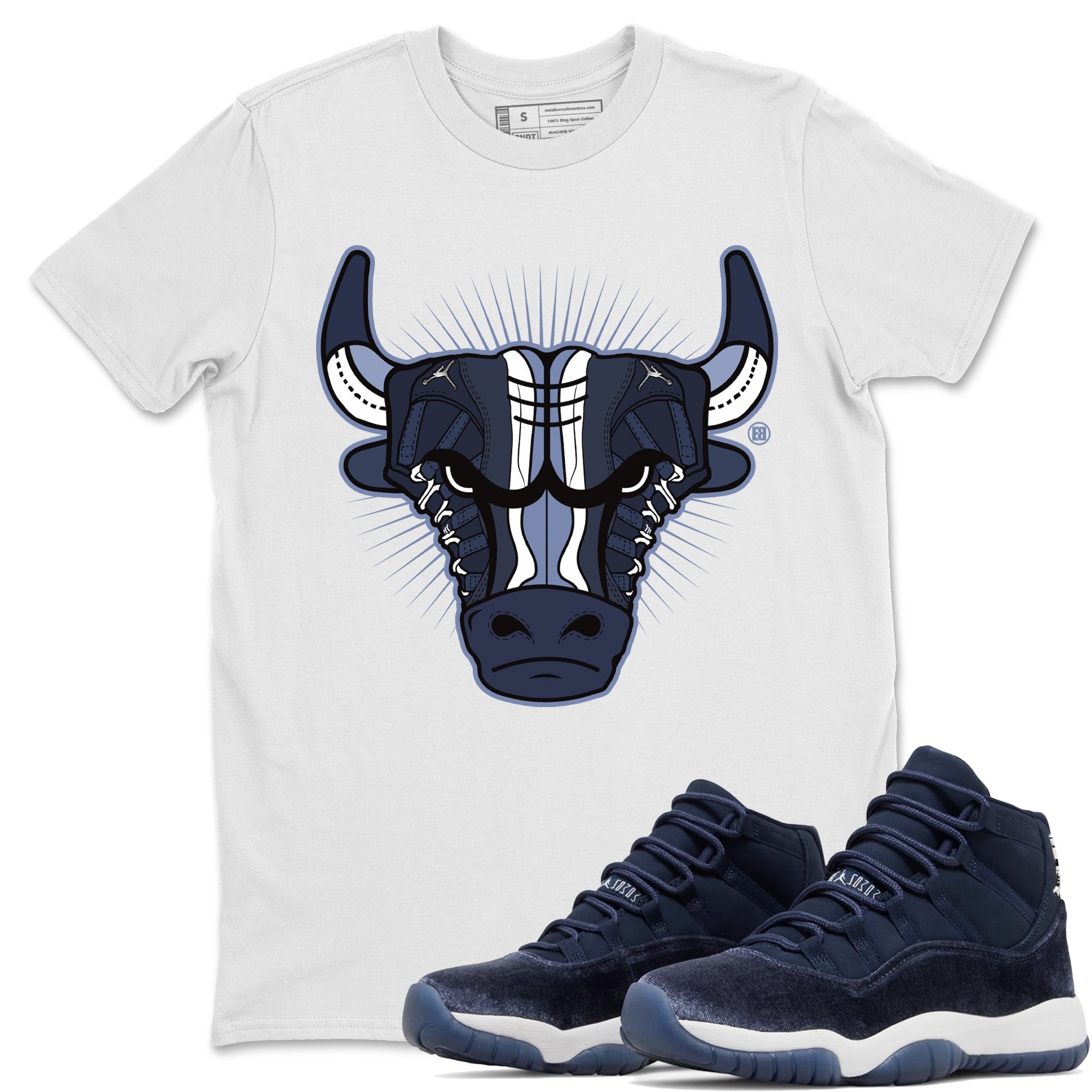 Jordan 11 Midnight Navy Shirt To Match Jordans Sneaker Bull Head Sneaker Tees Jordan 11 Midnight Navy Drip Gear Zone Sneaker Matching Clothing Unisex Shirts