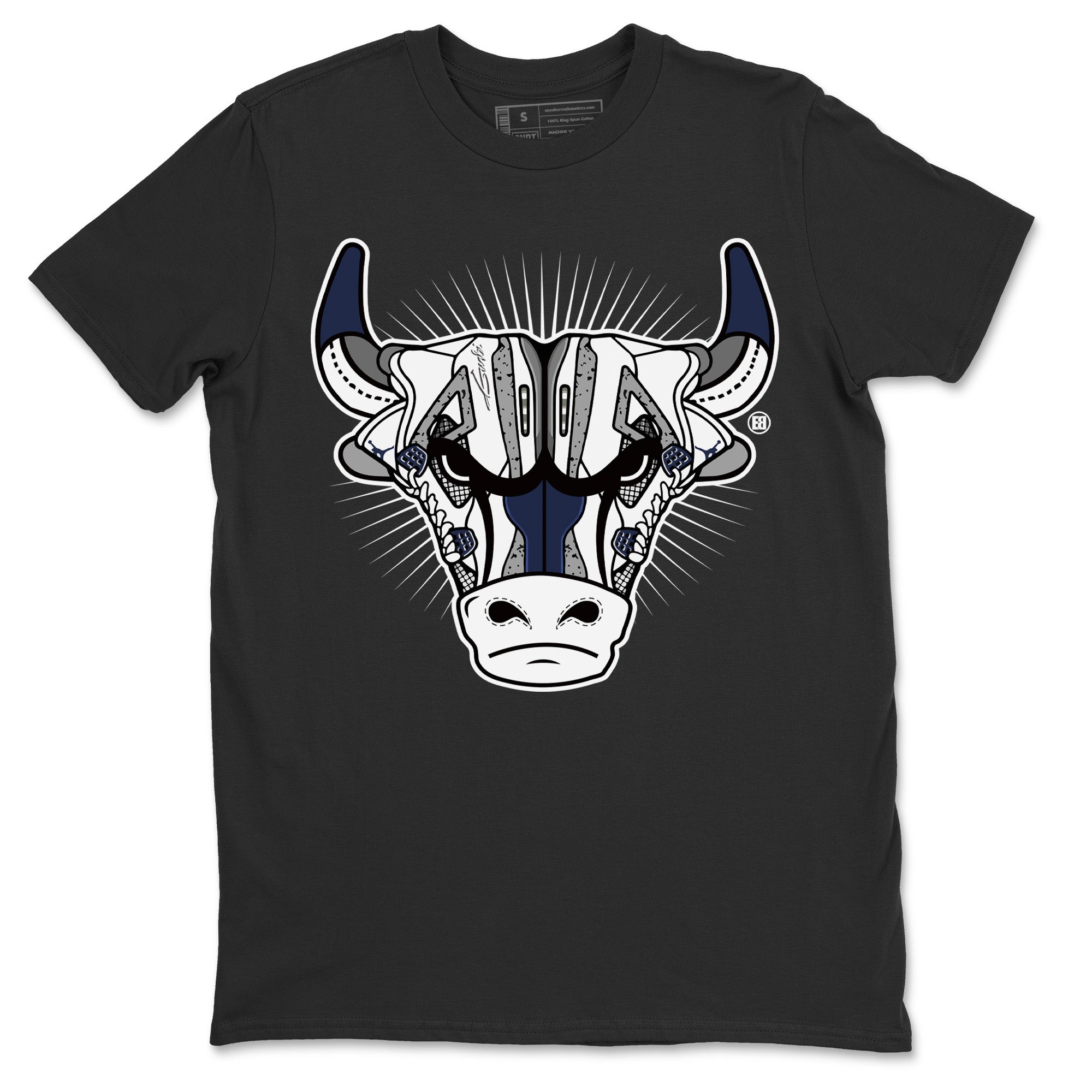 Jordan 4 Midnight Navy Shirt To Match Jordans Sneaker Bull Head Sneaker Tees Jordan 4 Midnight Navy Drip Gear Zone Sneaker Matching Clothing Unisex Shirts