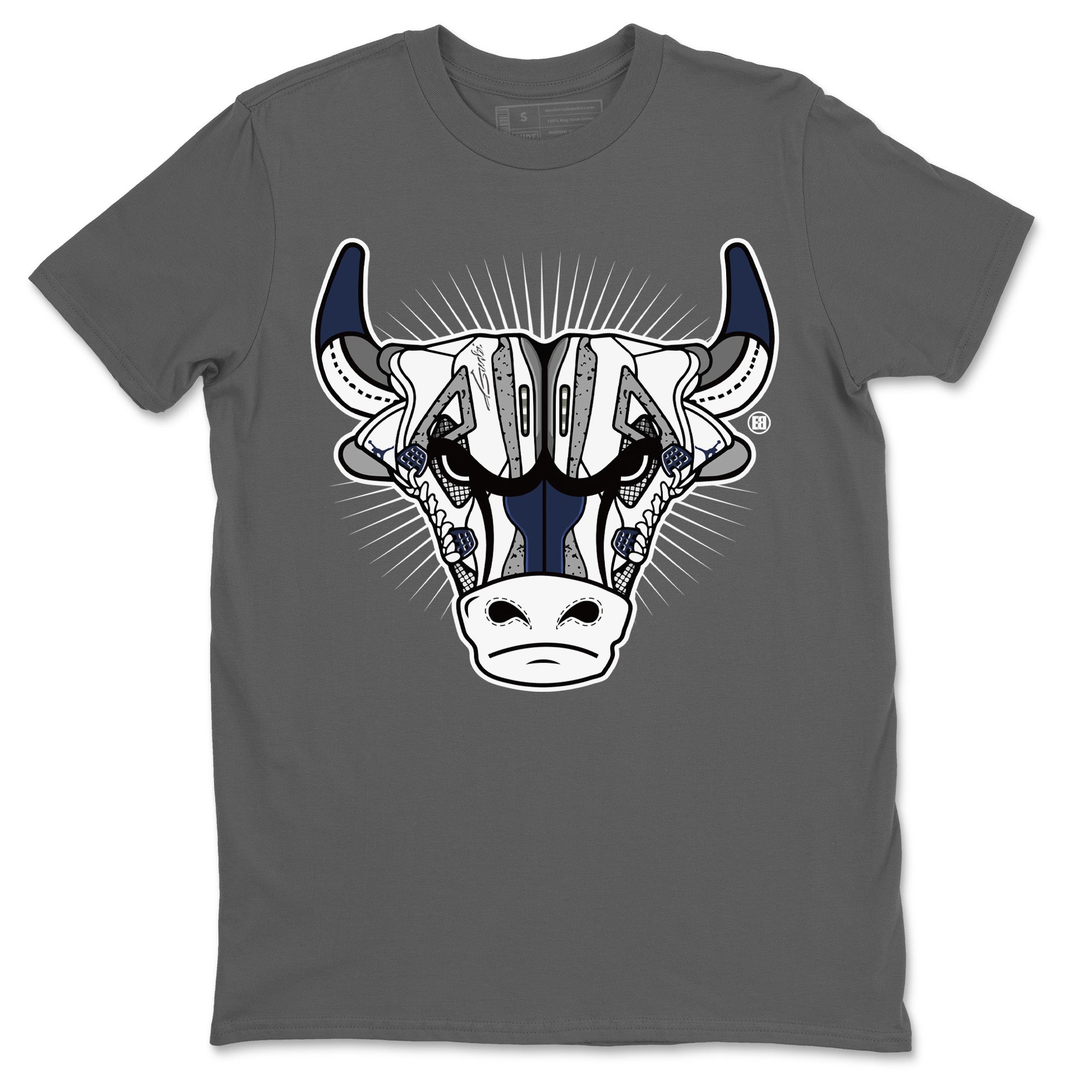 Jordan 4 Midnight Navy Shirt To Match Jordans Sneaker Bull Head Sneaker Tees Jordan 4 Midnight Navy Drip Gear Zone Sneaker Matching Clothing Unisex Shirts