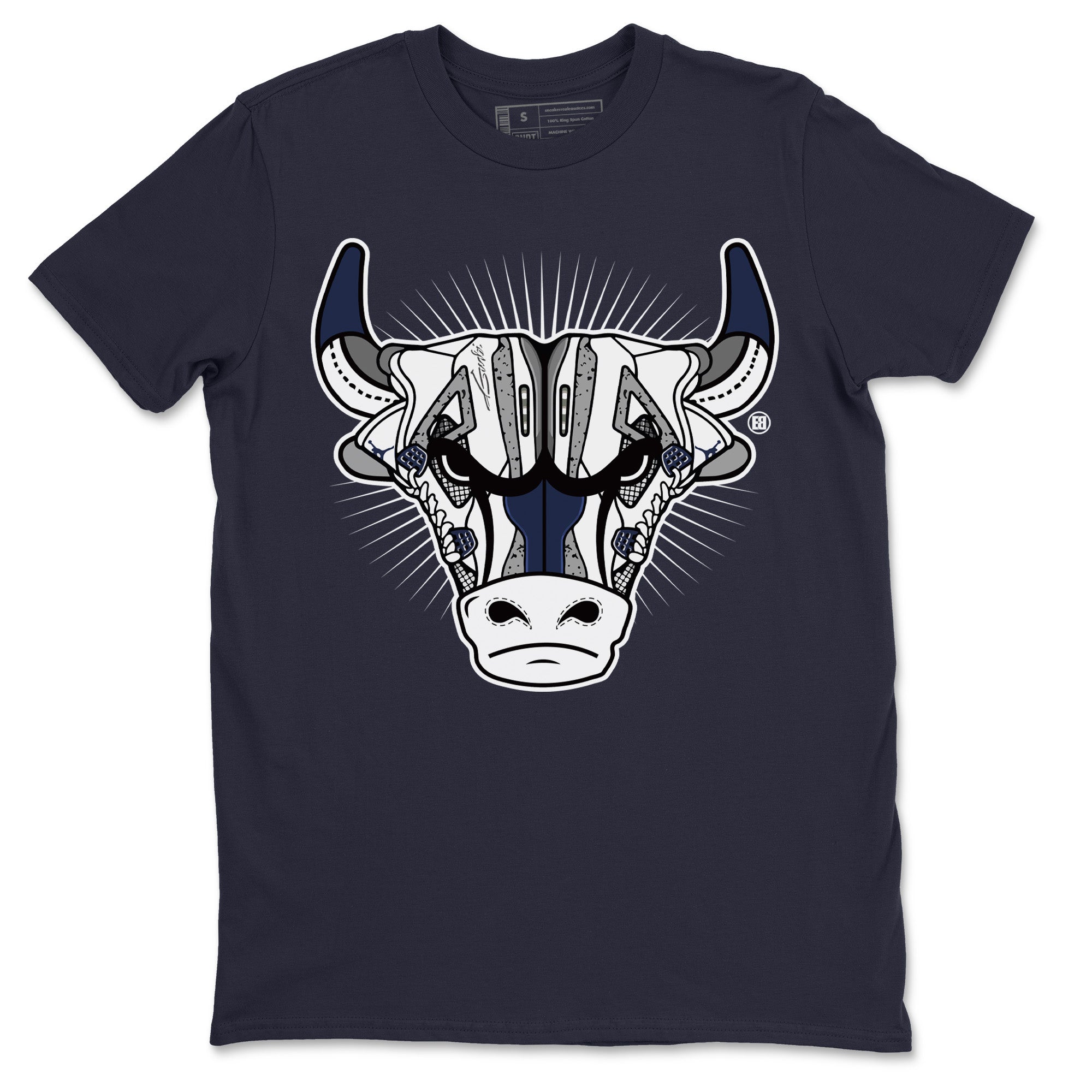 Jordan 4 Midnight Navy Shirt To Match Jordans Sneaker Bull Head Sneaker Tees Jordan 4 Midnight Navy Drip Gear Zone Sneaker Matching Clothing Unisex Shirts