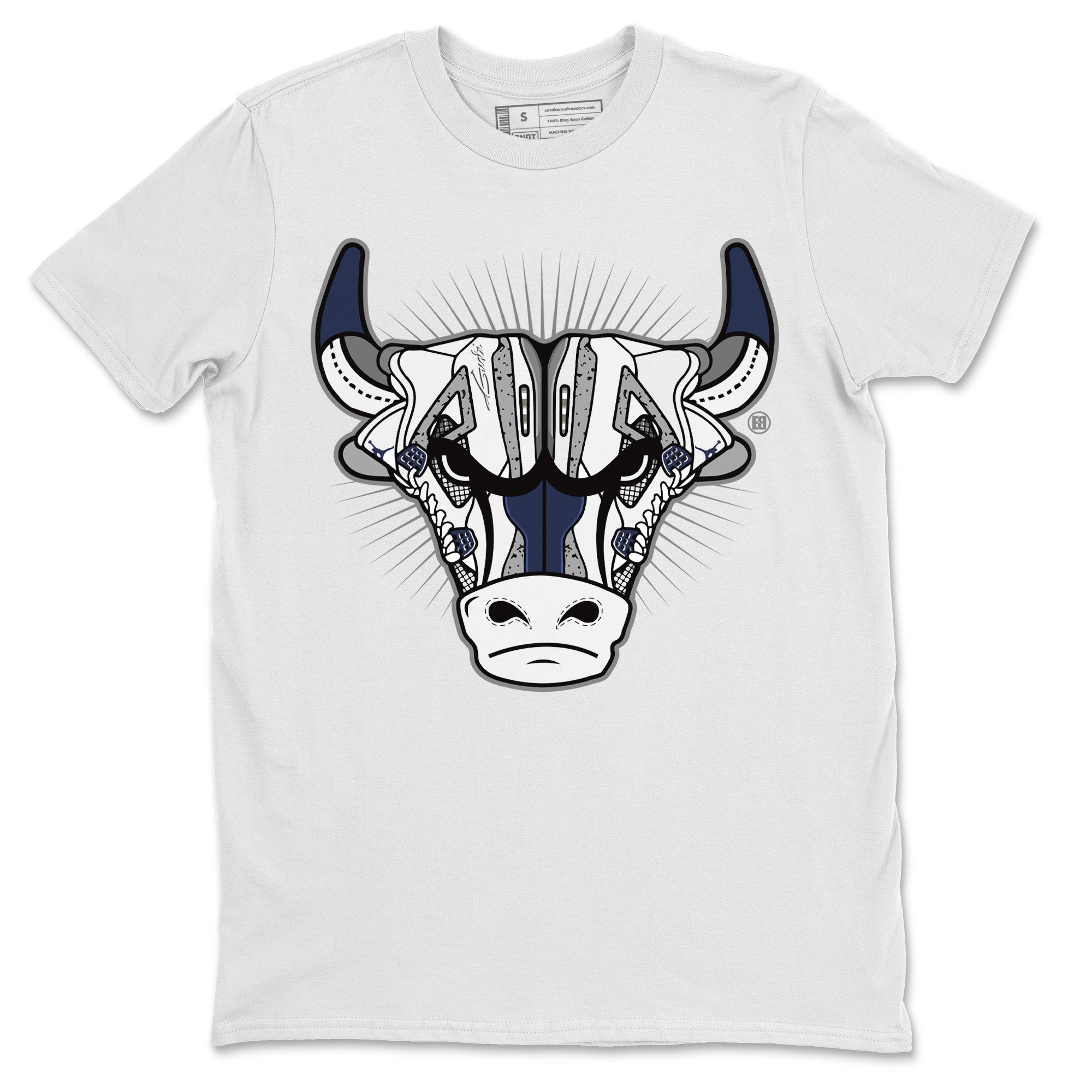 Jordan 4 Midnight Navy Shirt To Match Jordans Sneaker Bull Head Sneaker Tees Jordan 4 Midnight Navy Drip Gear Zone Sneaker Matching Clothing Unisex Shirts