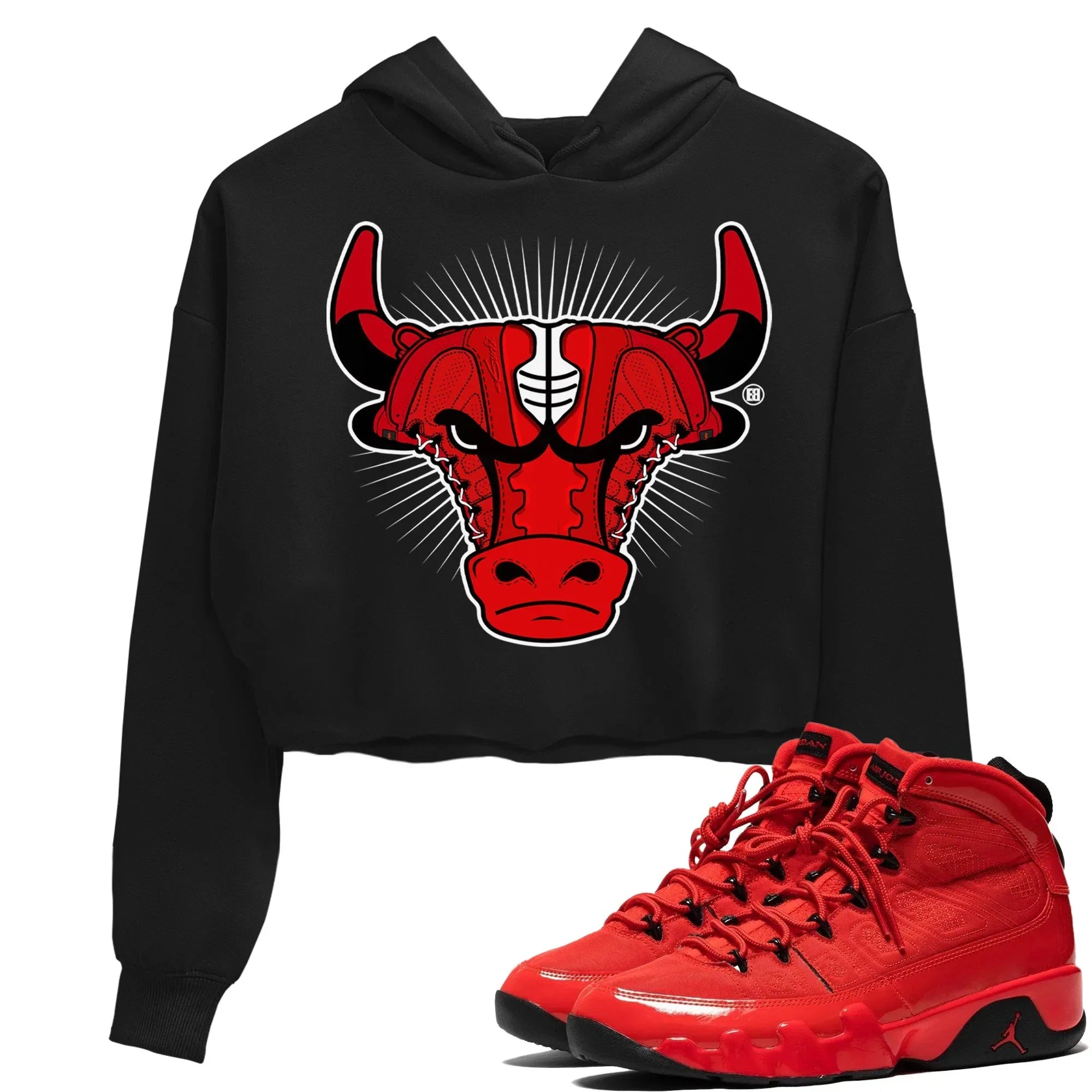 Jordan 9 Chile Red Shirt To Match Jordans Sneaker Bull Head Sneaker Tees Jordan 9 Chile Red Drip Gear Zone Sneaker Matching Clothing Women's Shirts