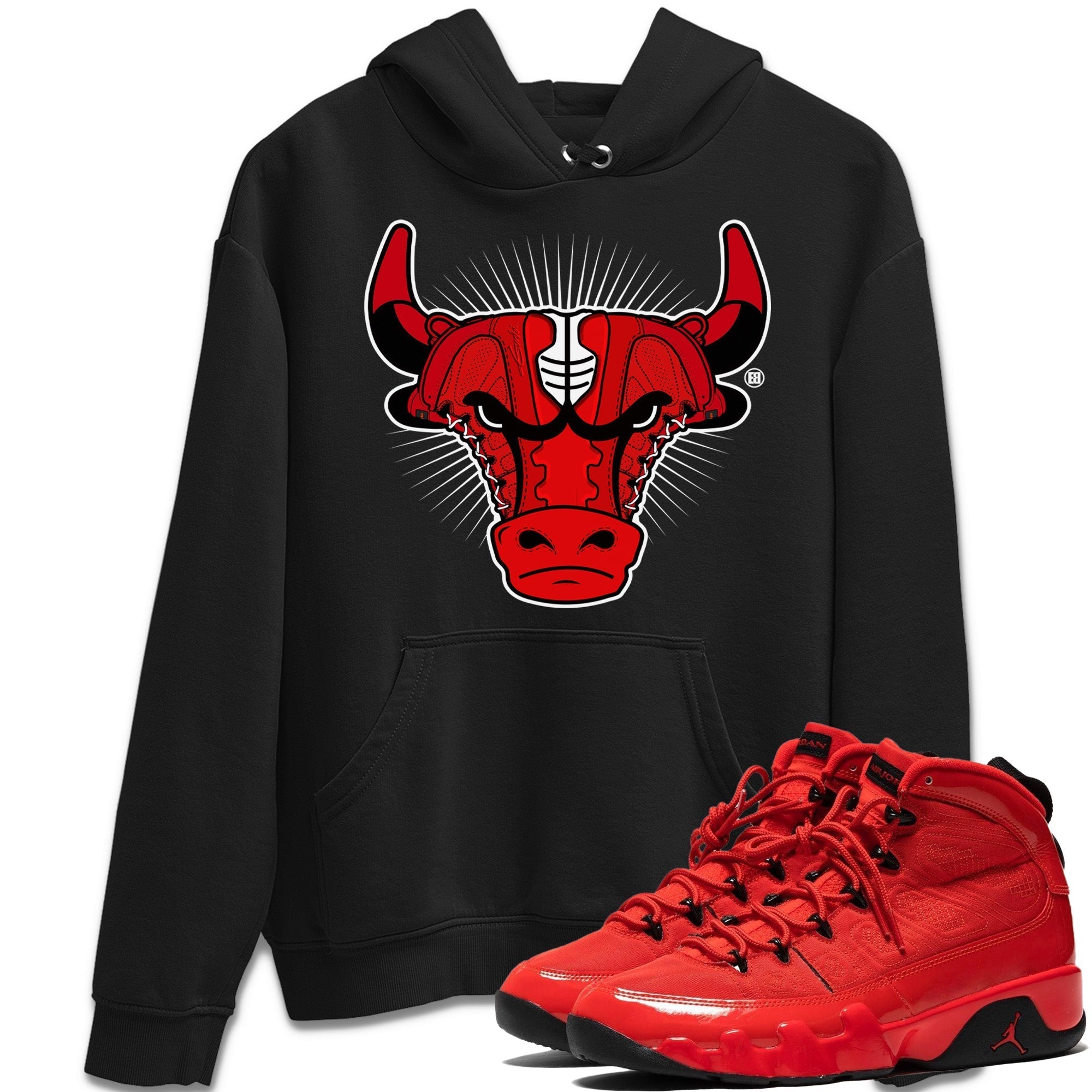 Jordan 9 Chile Red Shirt To Match Jordans Sneaker Bull Head Sneaker Tees Jordan 9 Chile Red Drip Gear Zone Sneaker Matching Clothing Unisex Shirts