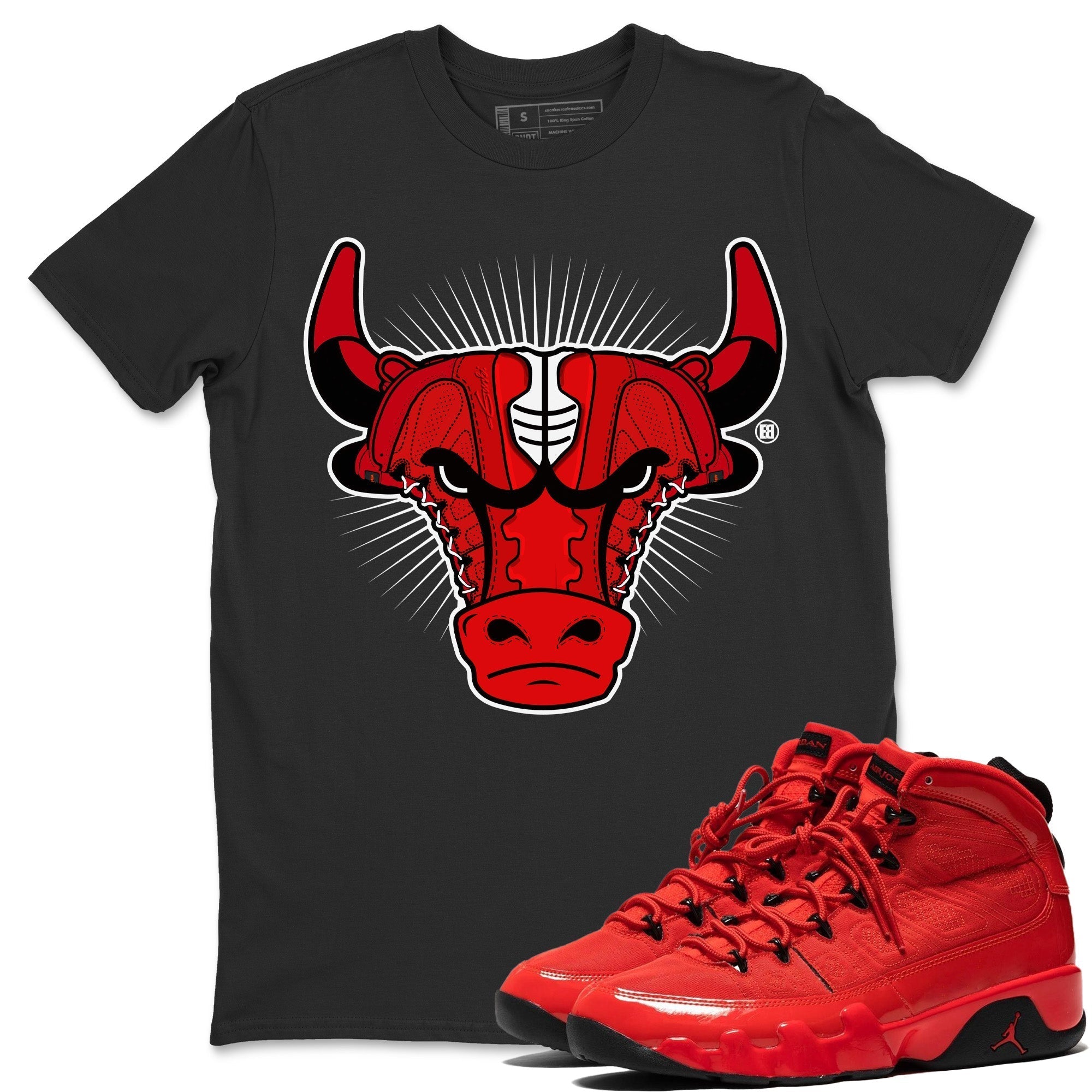 Jordan 9 Chile Red Shirt To Match Jordans Sneaker Bull Head Sneaker Tees Jordan 9 Chile Red Drip Gear Zone Sneaker Matching Clothing Unisex Shirts