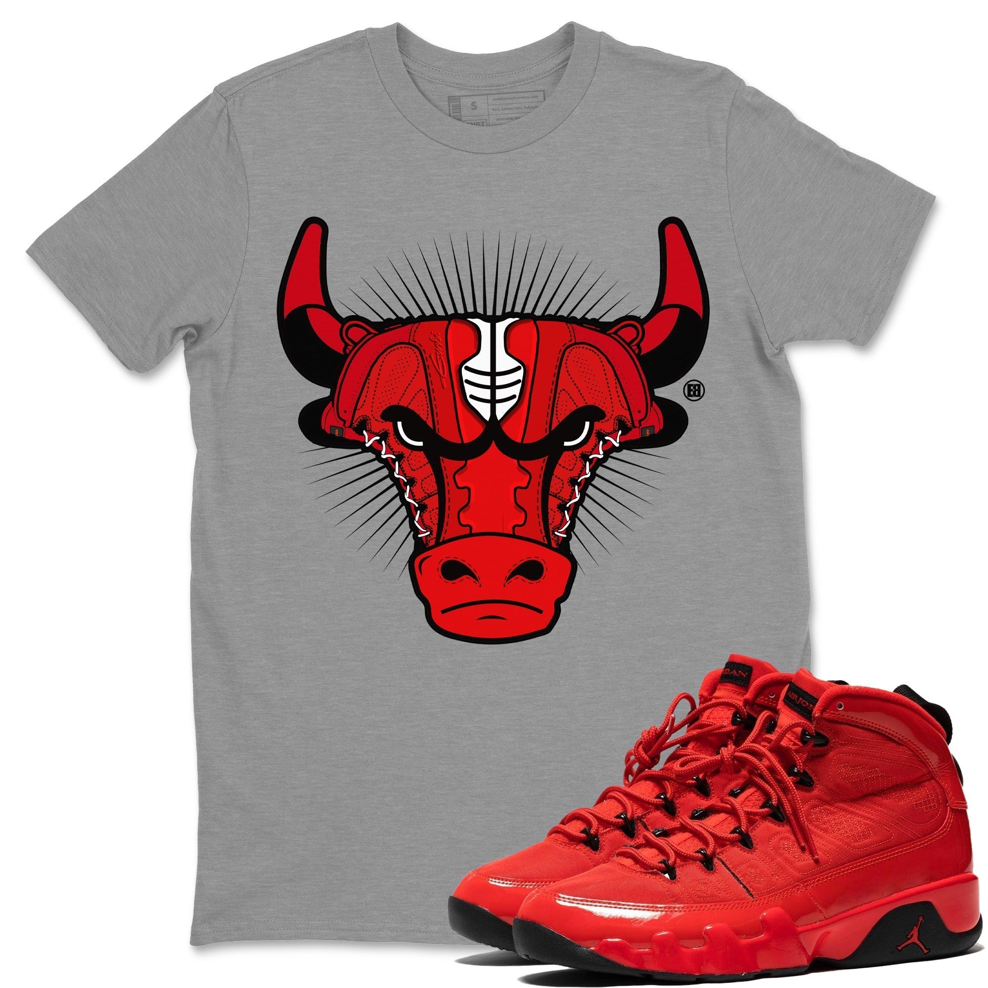 Jordan 9 Chile Red Shirt To Match Jordans Sneaker Bull Head Sneaker Tees Jordan 9 Chile Red Drip Gear Zone Sneaker Matching Clothing Unisex Shirts