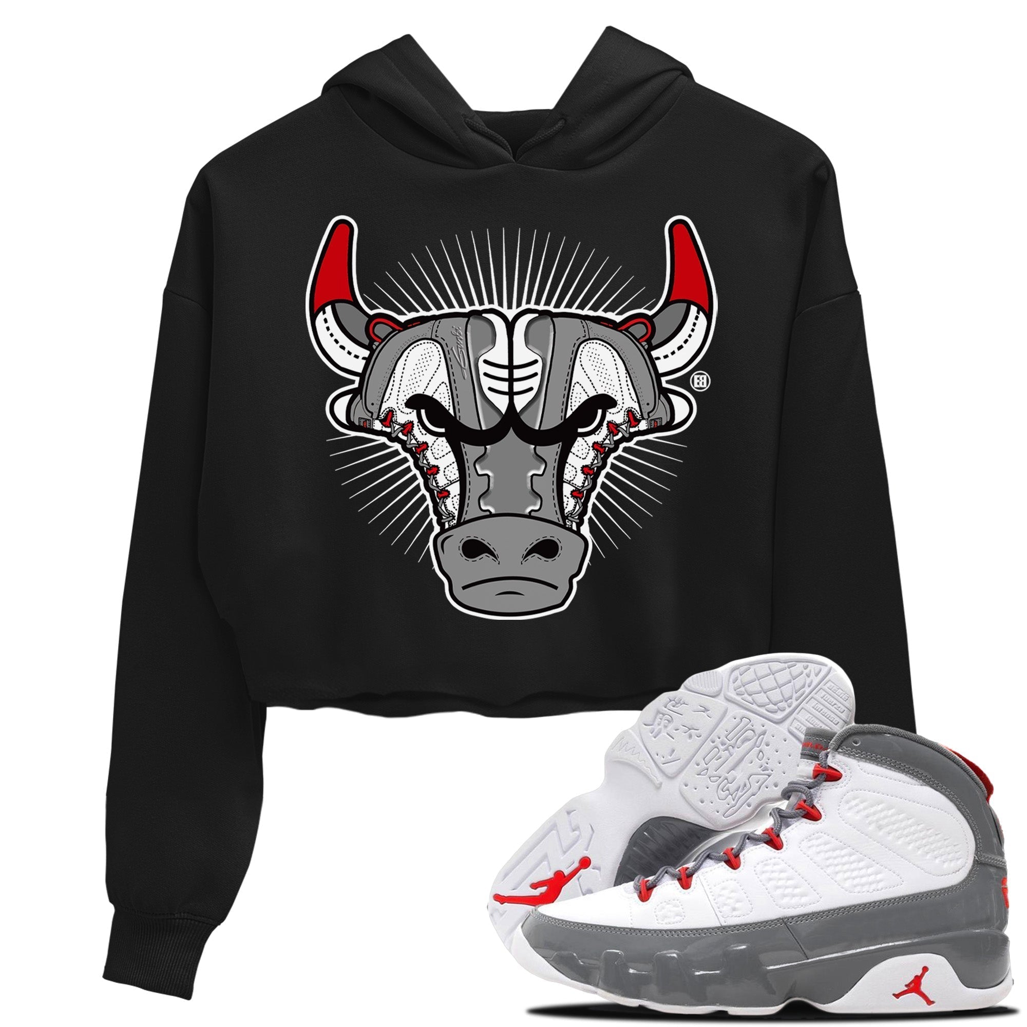 Jordan 9 Fire Red Shirt To Match Jordans Sneaker Bull Head Sneaker Tees Jordan 9 Fire Red Drip Gear Zone Sneaker Matching Clothing Women's Shirts