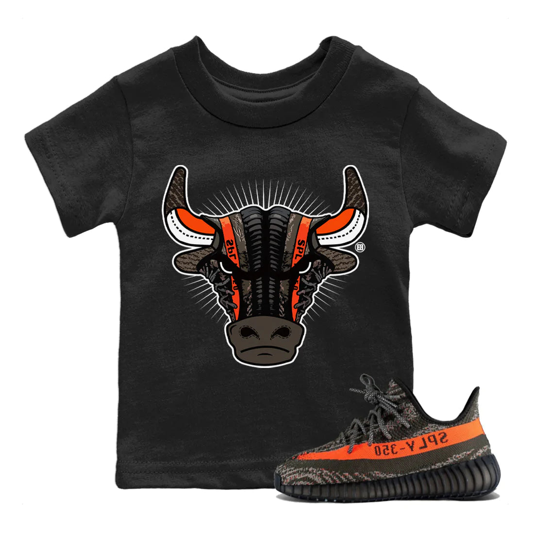 Yeezy 350 Carbon Beluga Shirt To Match Jordans Sneaker Bull Head Sneaker Tees Yeezy 350 Carbon Beluga Drip Gear Zone Sneaker Matching Clothing Kids Shirts