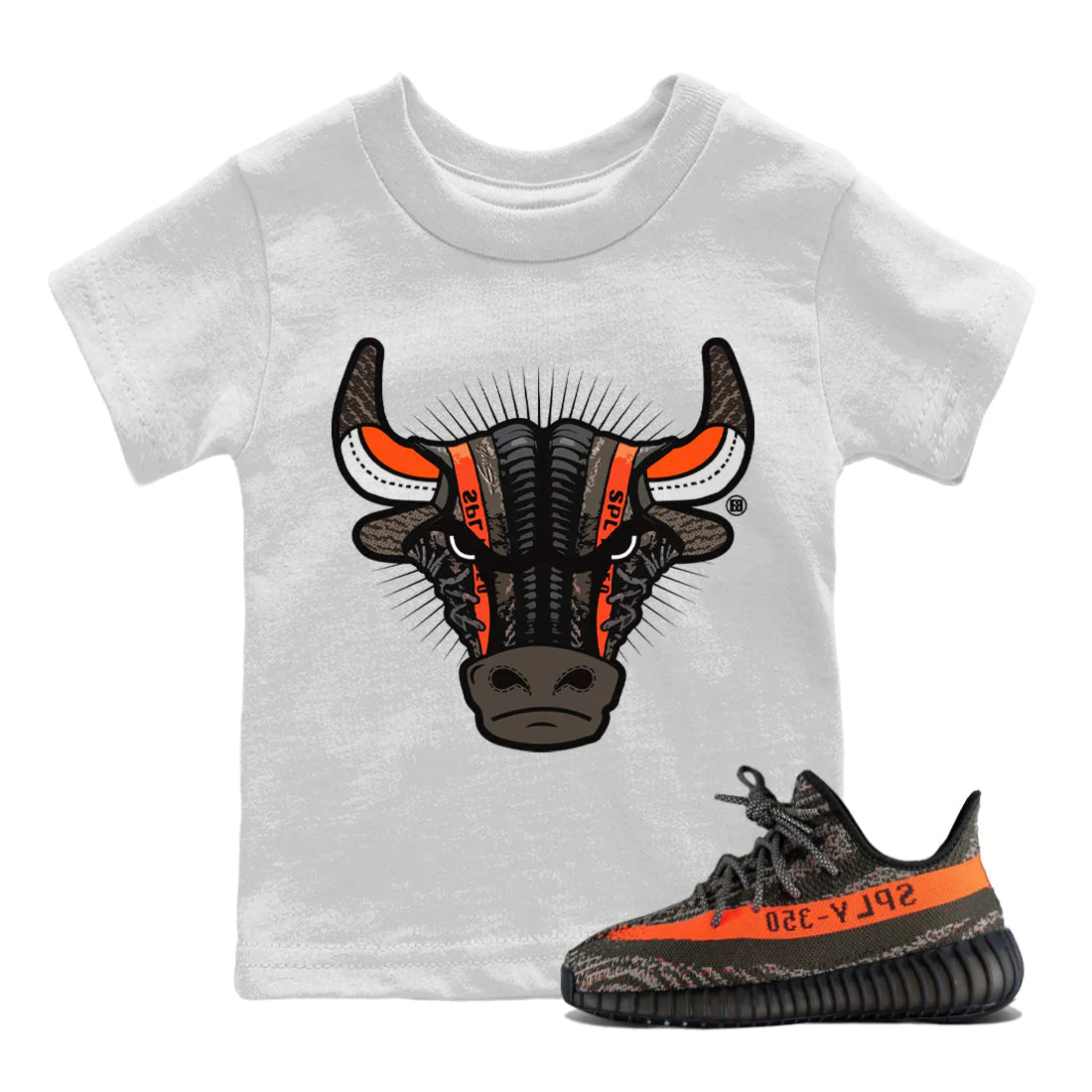 Yeezy 350 Carbon Beluga Shirt To Match Jordans Sneaker Bull Head Sneaker Tees Yeezy 350 Carbon Beluga Drip Gear Zone Sneaker Matching Clothing Kids Shirts