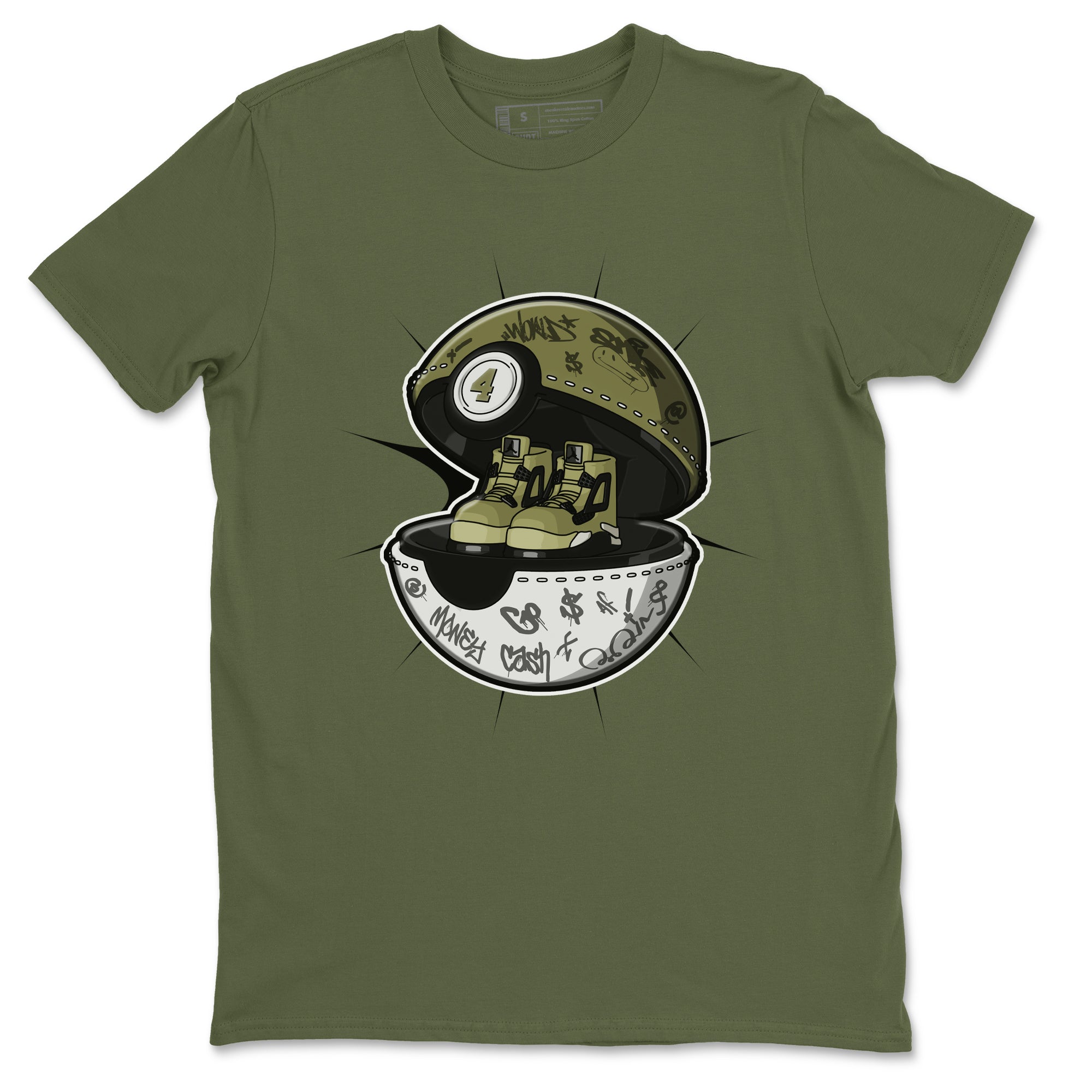 Air Jordan 4 Medium Olive shirt to match jordans streetwear brand Sneaker Capsule sneaker tees AJ4 Medium Olive Drip Gear Zone Unisex Military Green 2 T-Shirt