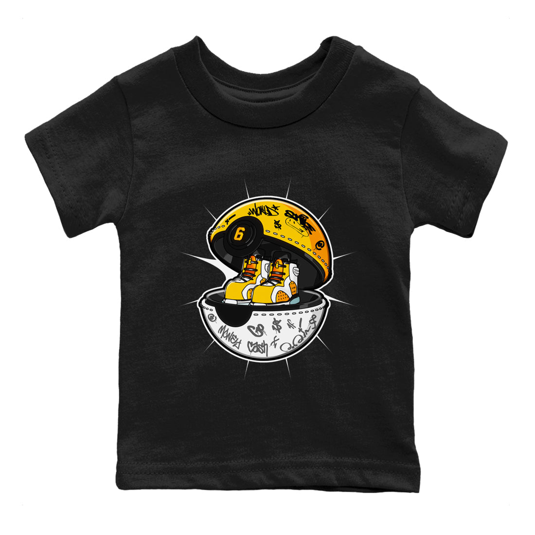 Air Jordan 6 Yellow Ochre shirt to match jordans Sneaker Capsule sneaker tees streetwear brand AJ6 Yellow Ochre Drip Gear Zone Brand Baby Toddler Black 2 T-Shirt