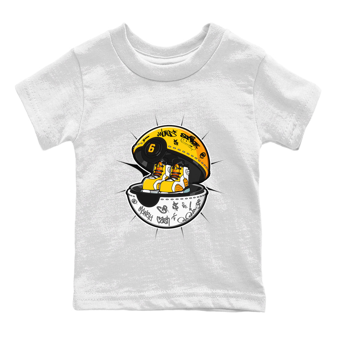 Air Jordan 6 Yellow Ochre shirt to match jordans Sneaker Capsule sneaker tees streetwear brand AJ6 Yellow Ochre Drip Gear Zone Brand Baby Toddler White 2 T-Shirt