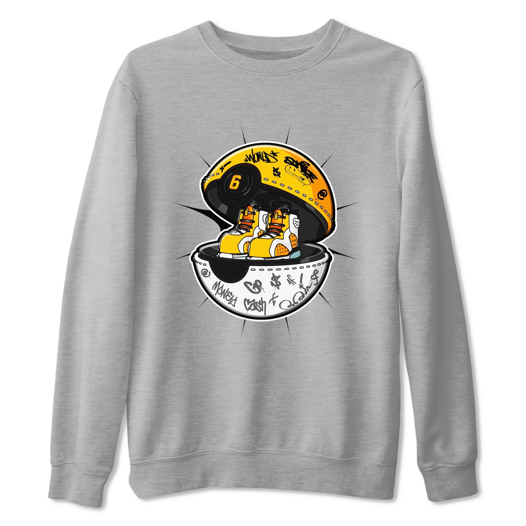 Air Jordan 6 Yellow Ochre shirt to match jordans Sneaker Capsule sneaker tees streetwear brand AJ6 Yellow Ochre Drip Gear Zone Brand Unisex Heather Grey 2 T-Shirt