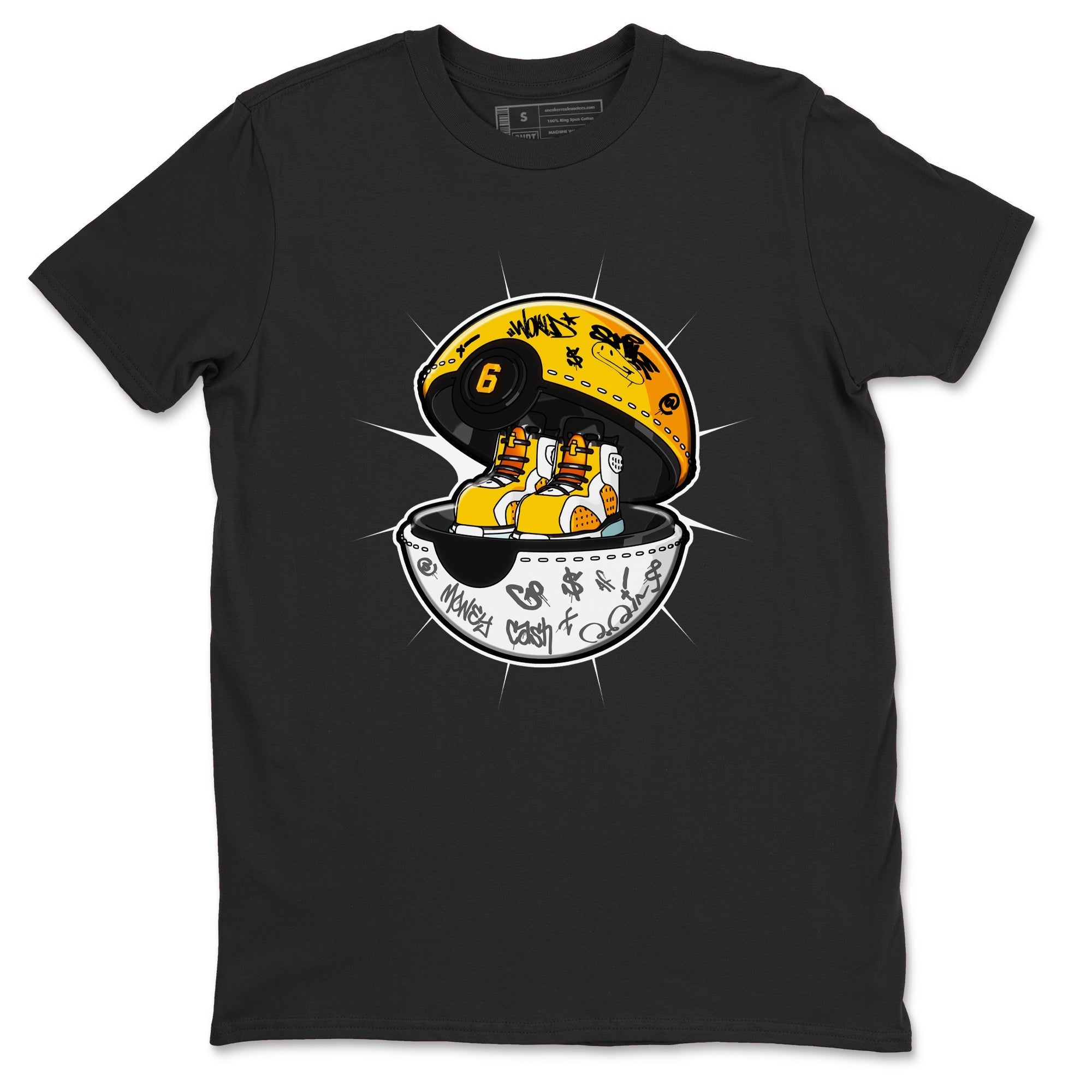 Air Jordan 6 Yellow Ochre shirt to match jordans Sneaker Capsule sneaker tees streetwear brand AJ6 Yellow Ochre Drip Gear Zone Brand Unisex Black 2 T-Shirt
