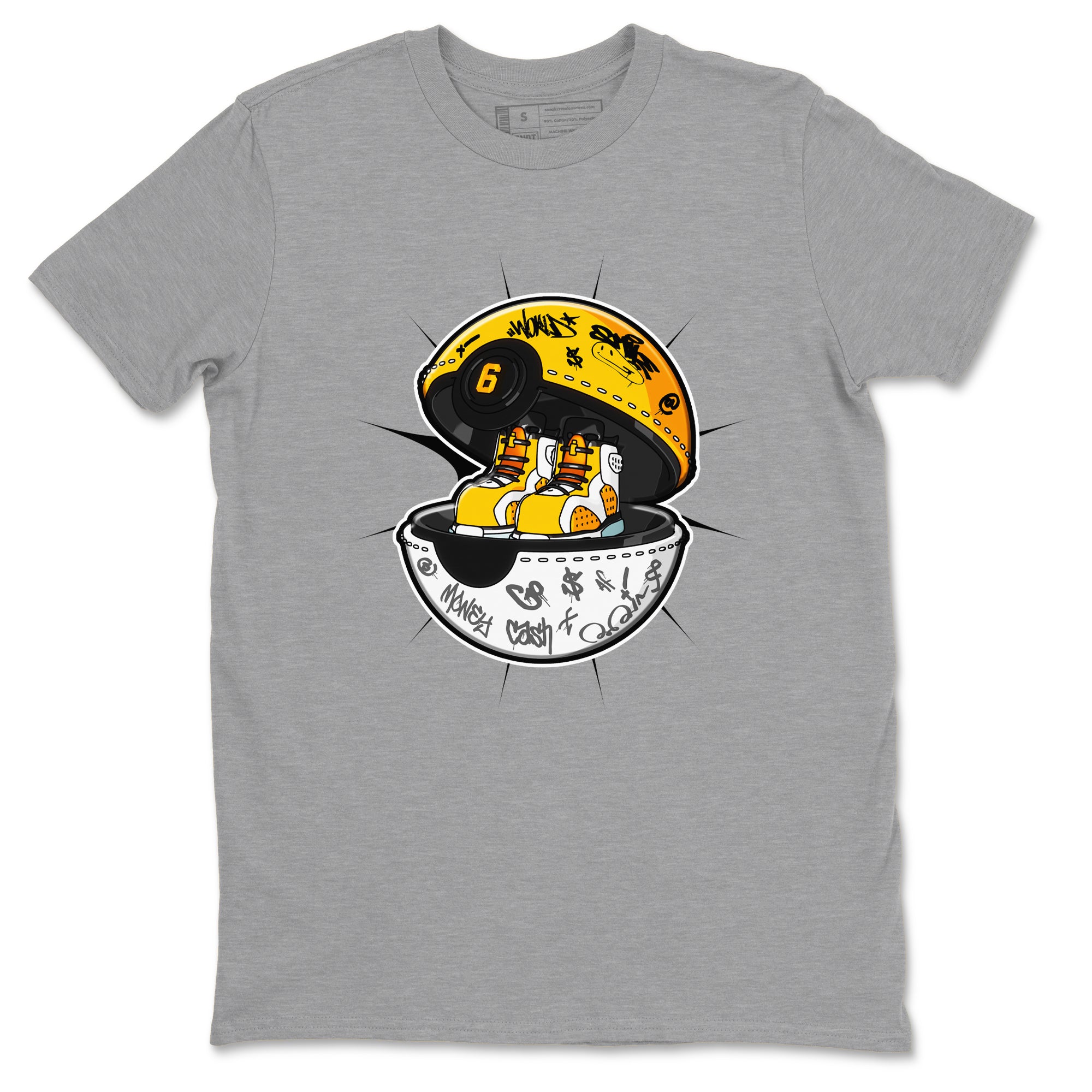 Air Jordan 6 Yellow Ochre shirt to match jordans Sneaker Capsule sneaker tees streetwear brand AJ6 Yellow Ochre Drip Gear Zone Brand Unisex Heather Grey 2 T-Shirt