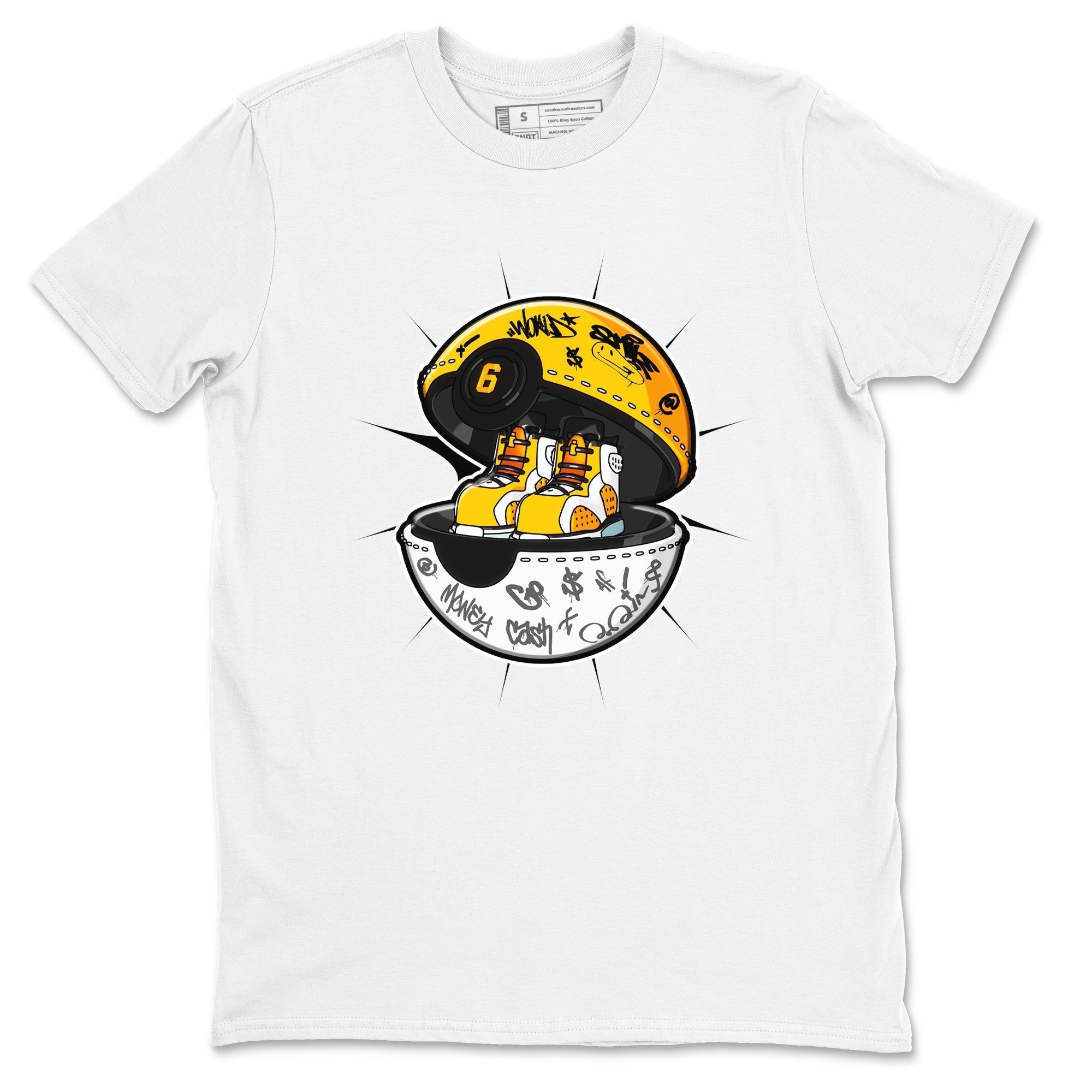Air Jordan 6 Yellow Ochre shirt to match jordans Sneaker Capsule sneaker tees streetwear brand AJ6 Yellow Ochre Drip Gear Zone Brand Unisex White 2 T-Shirt