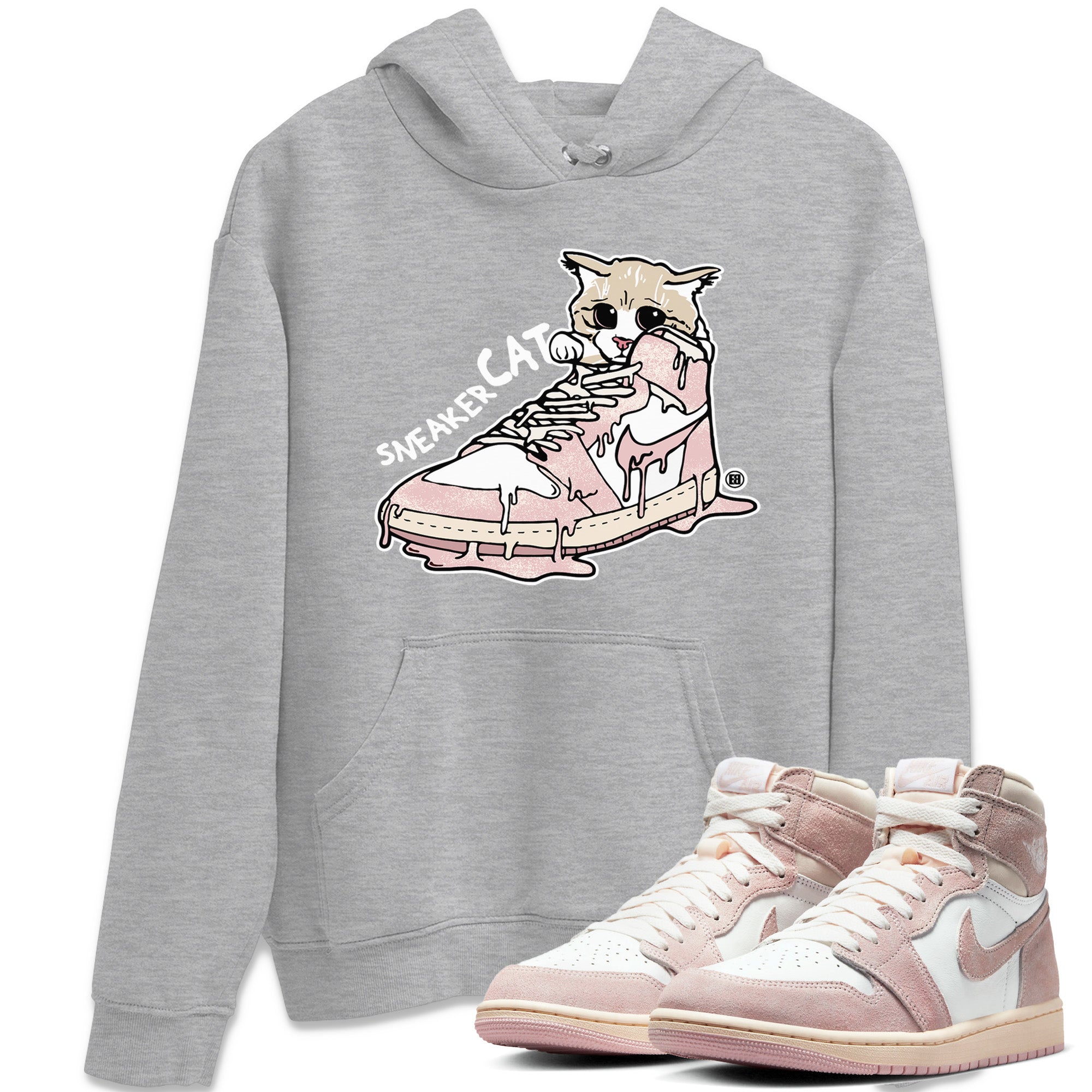 Air Jordan 1 Washed Pink Sneaker Match Tees Sneaker Cat Streetwear Sneaker Shirt Air Jordan 1 High OG WMNS Washed Pink Sneaker Release Tees Unisex Shirts Heather Grey 1