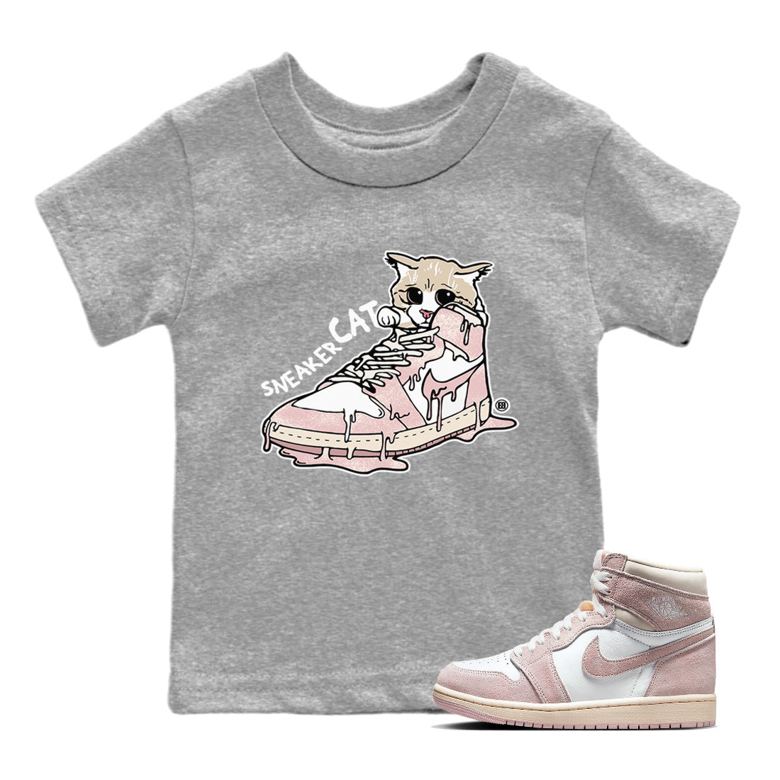 Air Jordan 1 Washed Pink Sneaker Cat Baby and Kids Streetwear Sneaker Shirt Air Jordan 1 High OG WMNS Washed Pink Kids Streetwear Sneaker Shirt Size Chart