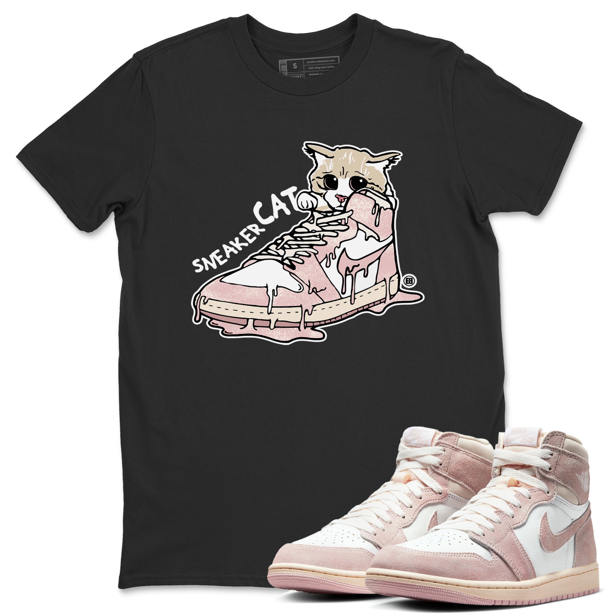 Air Jordan 1 Washed Pink Sneaker Match Tees Sneaker Cat Streetwear Sneaker Shirt Air Jordan 1 High OG WMNS Washed Pink Sneaker Release Tees Unisex Shirts Black 1