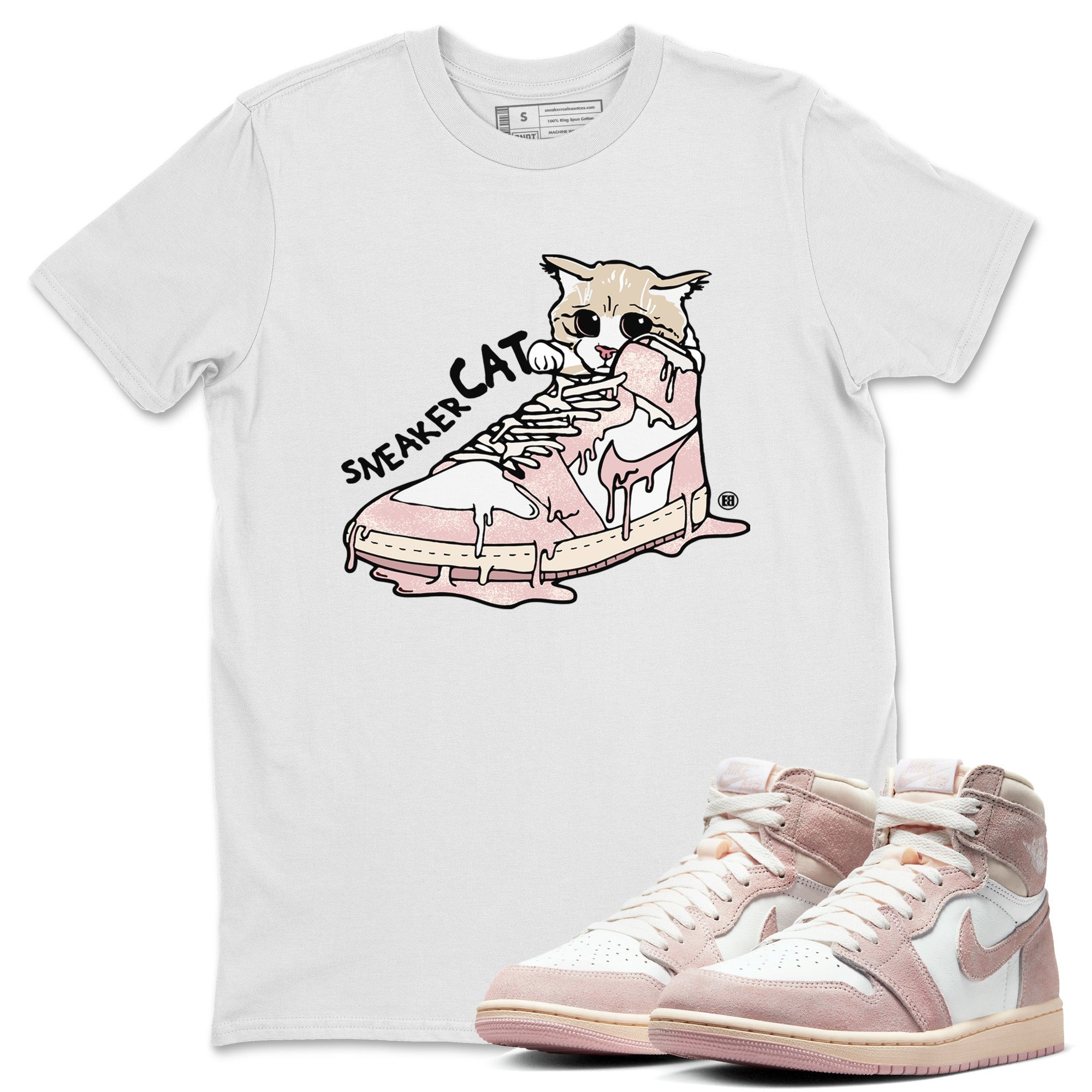 Air Jordan 1 Washed Pink Sneaker Match Tees Sneaker Cat Streetwear Sneaker Shirt Air Jordan 1 High OG WMNS Washed Pink Sneaker Release Tees Unisex Shirts White 1