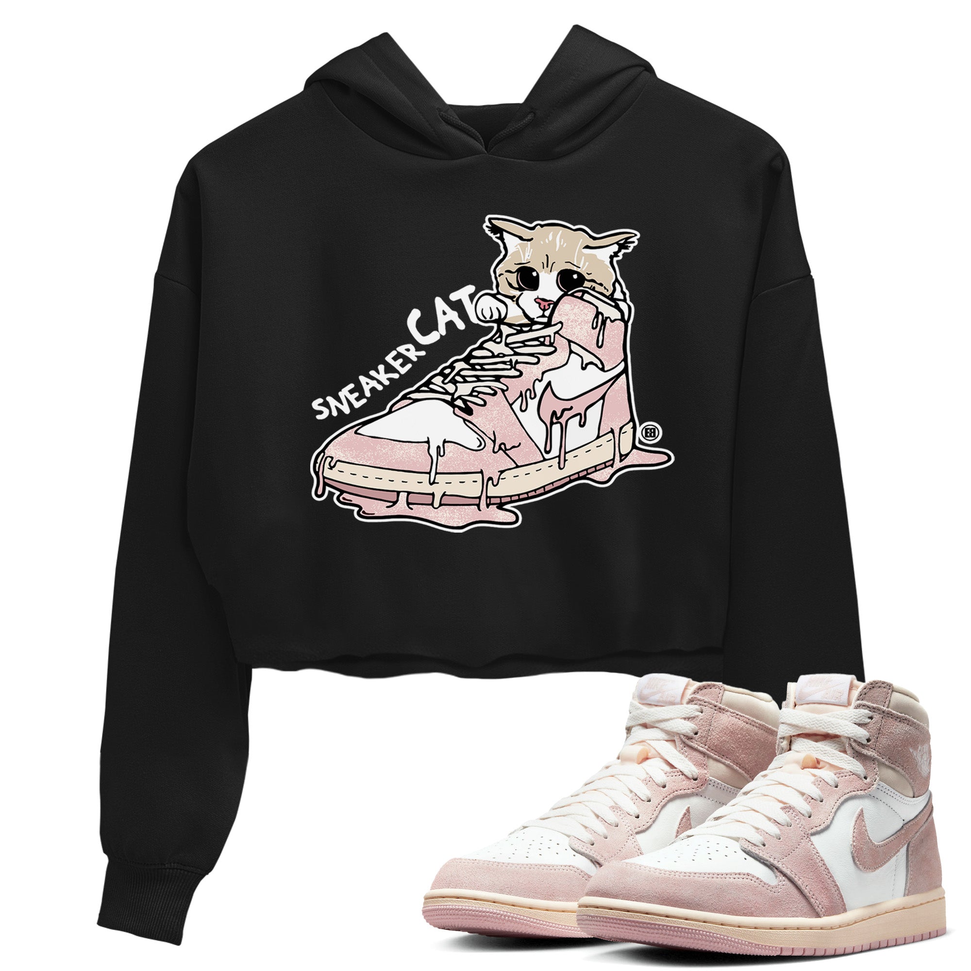 Air Jordan 1 Washed Pink Sneaker Match Tees Sneaker Cat Streetwear Sneaker Shirt Air Jordan 1 High OG WMNS Washed Pink Sneaker Release Tees Women's Shirts Black 1