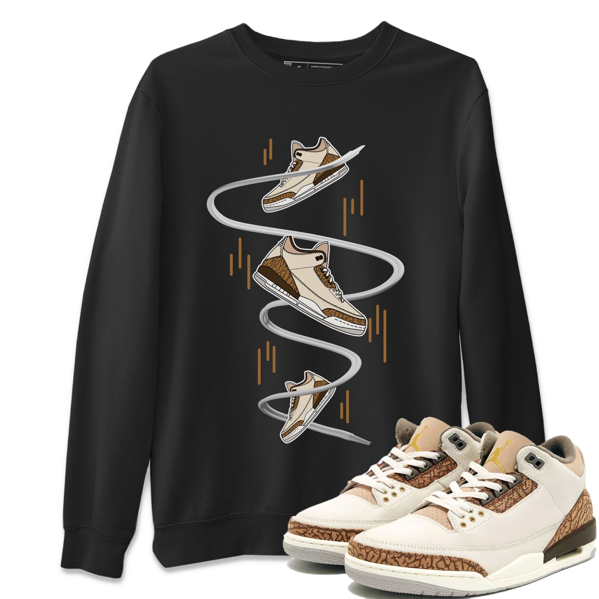 Air Jordan 3 Palomino Sneaker Match Tees Sneaker Drop Sneaker Tees AJ3 Palomino Sneaker Release Tees Unisex Shirts Black 1