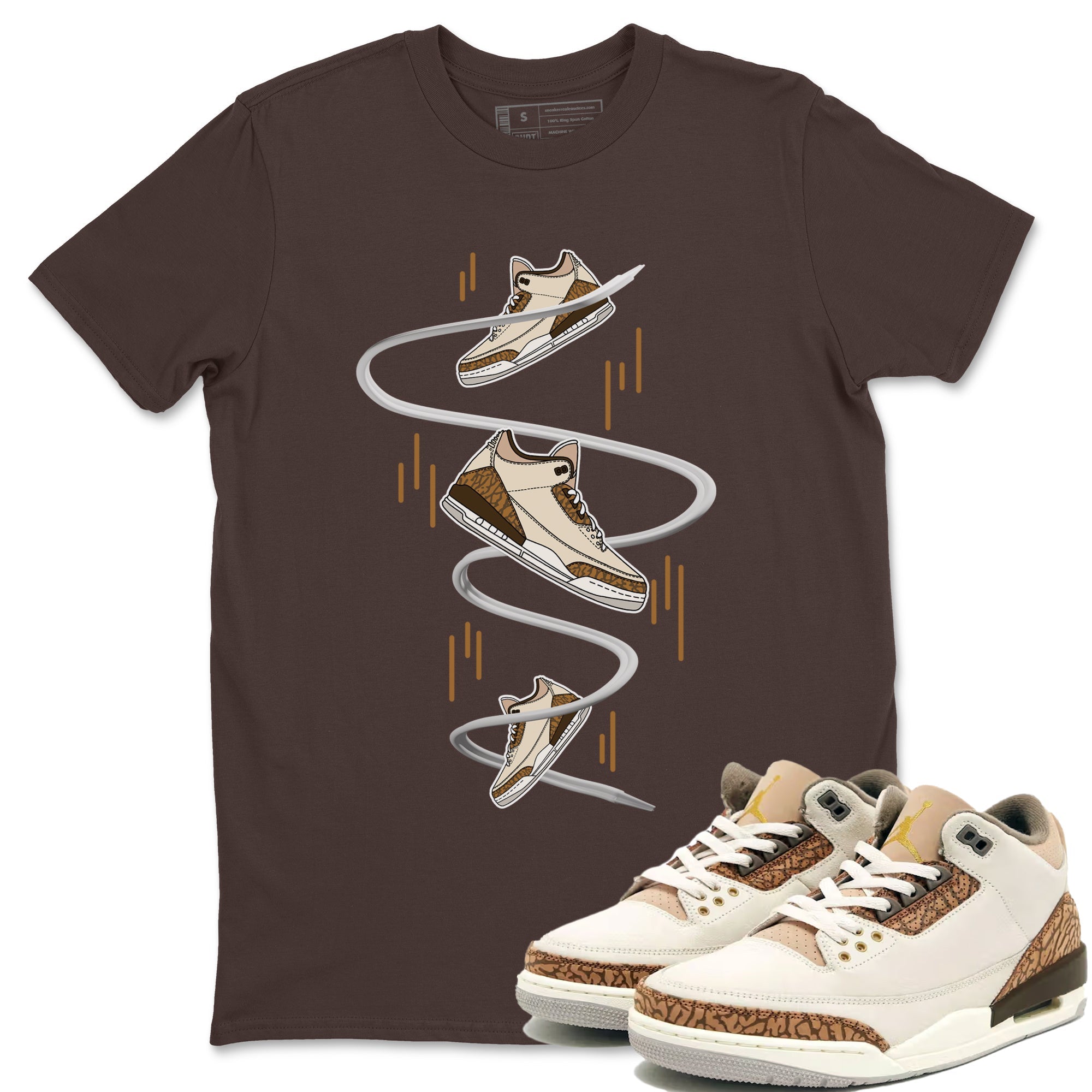 Air Jordan 3 Palomino Sneaker Match Tees Sneaker Drop Sneaker Tees AJ3 Palomino Sneaker Release Tees Unisex Shirts Dark Chocolate 1
