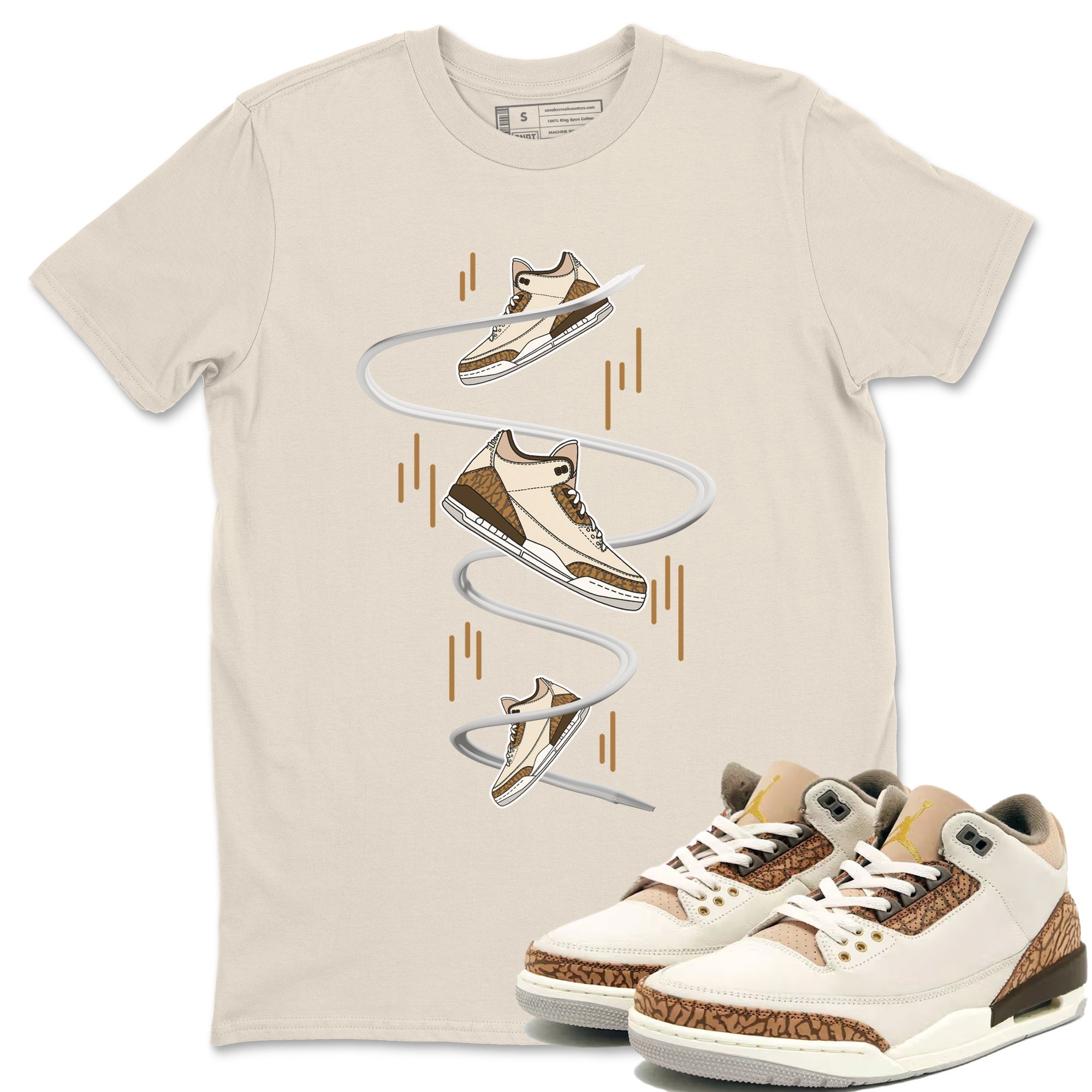 Air Jordan 3 Palomino Sneaker Match Tees Sneaker Drop Sneaker Tees AJ3 Palomino Sneaker Release Tees Unisex Shirts Natural 1