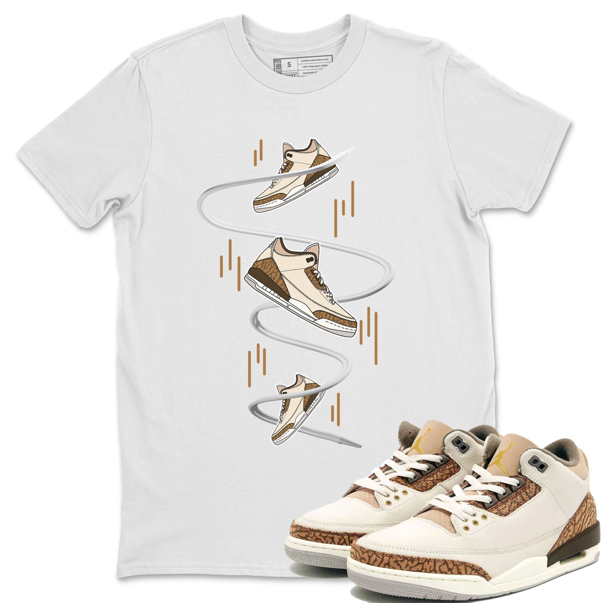 Air Jordan 3 Palomino Sneaker Match Tees Sneaker Drop Sneaker Tees AJ3 Palomino Sneaker Release Tees Unisex Shirts White 1
