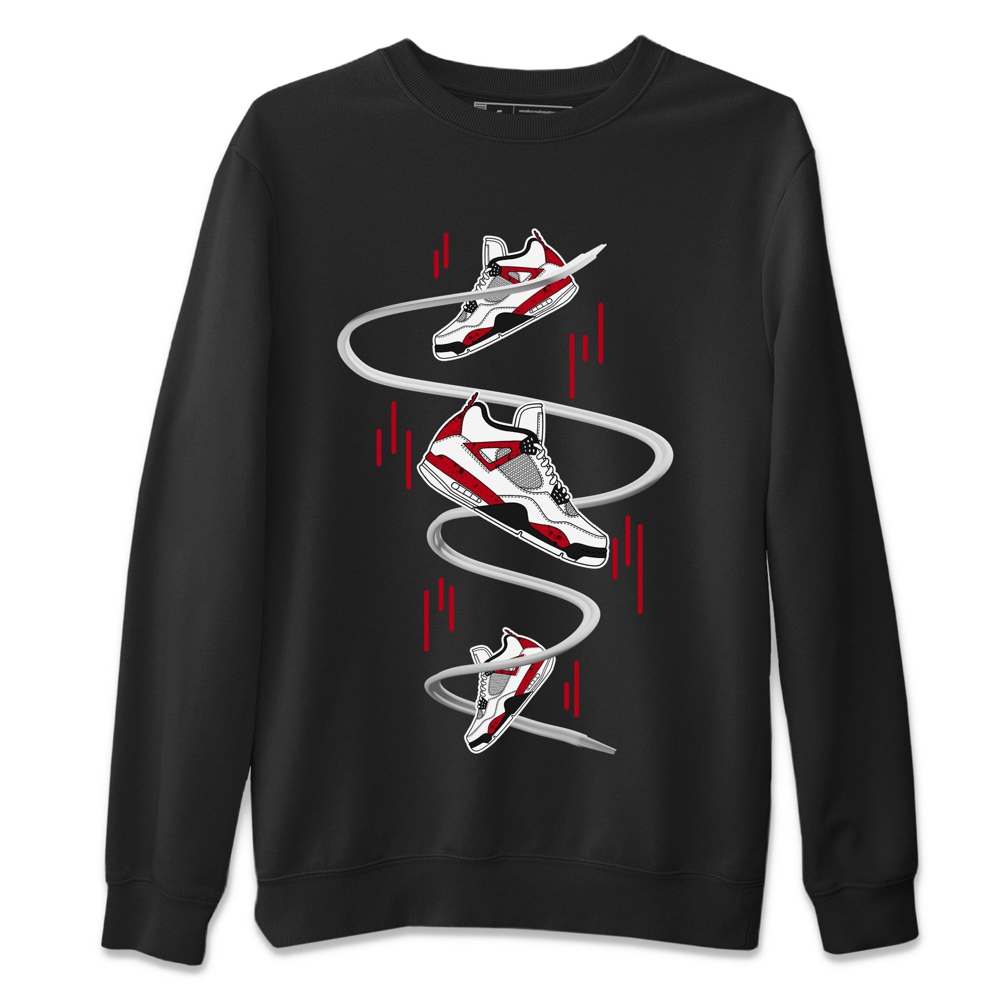 Air Jordan 4 Red Cement Sneaker Match Tees Sneaker Drop Sneaker Tees AJ4 Red Cement Sneaker Release Tees Unisex Shirts Black 2