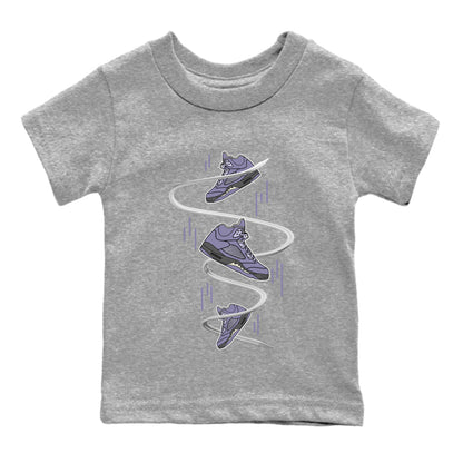 Air Jordan 5 Indigo Haze Sneaker Match Tees Sneaker Drop Sneaker Tees AJ5 Indigo Haze Sneaker Release Tees Kids Shirts Heather Grey 2