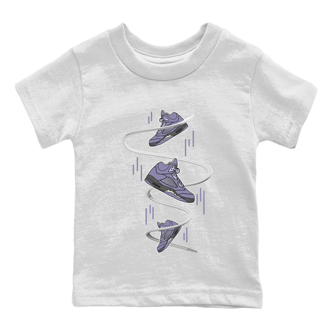 Air Jordan 5 Indigo Haze Sneaker Match Tees Sneaker Drop Sneaker Tees AJ5 Indigo Haze Sneaker Release Tees Kids Shirts White 2
