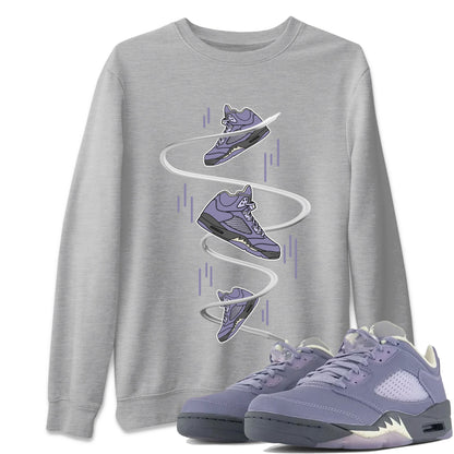 Air Jordan 5 Indigo Haze Sneaker Match Tees Sneaker Drop Sneaker Tees AJ5 Indigo Haze Sneaker Release Tees Unisex Shirts Heather Grey 1