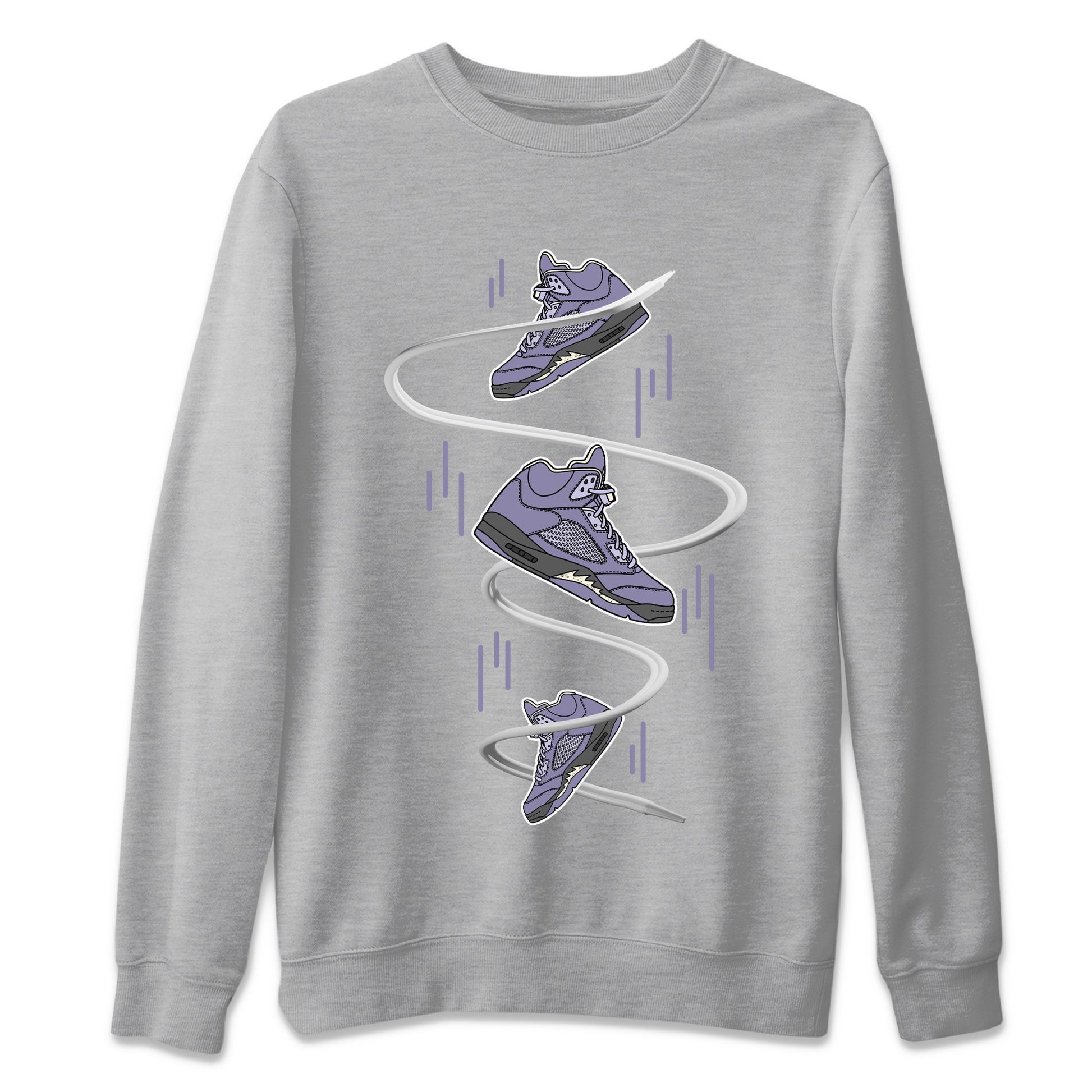 Air Jordan 5 Indigo Haze Sneaker Match Tees Sneaker Drop Sneaker Tees AJ5 Indigo Haze Sneaker Release Tees Unisex Shirts Heather Grey 2