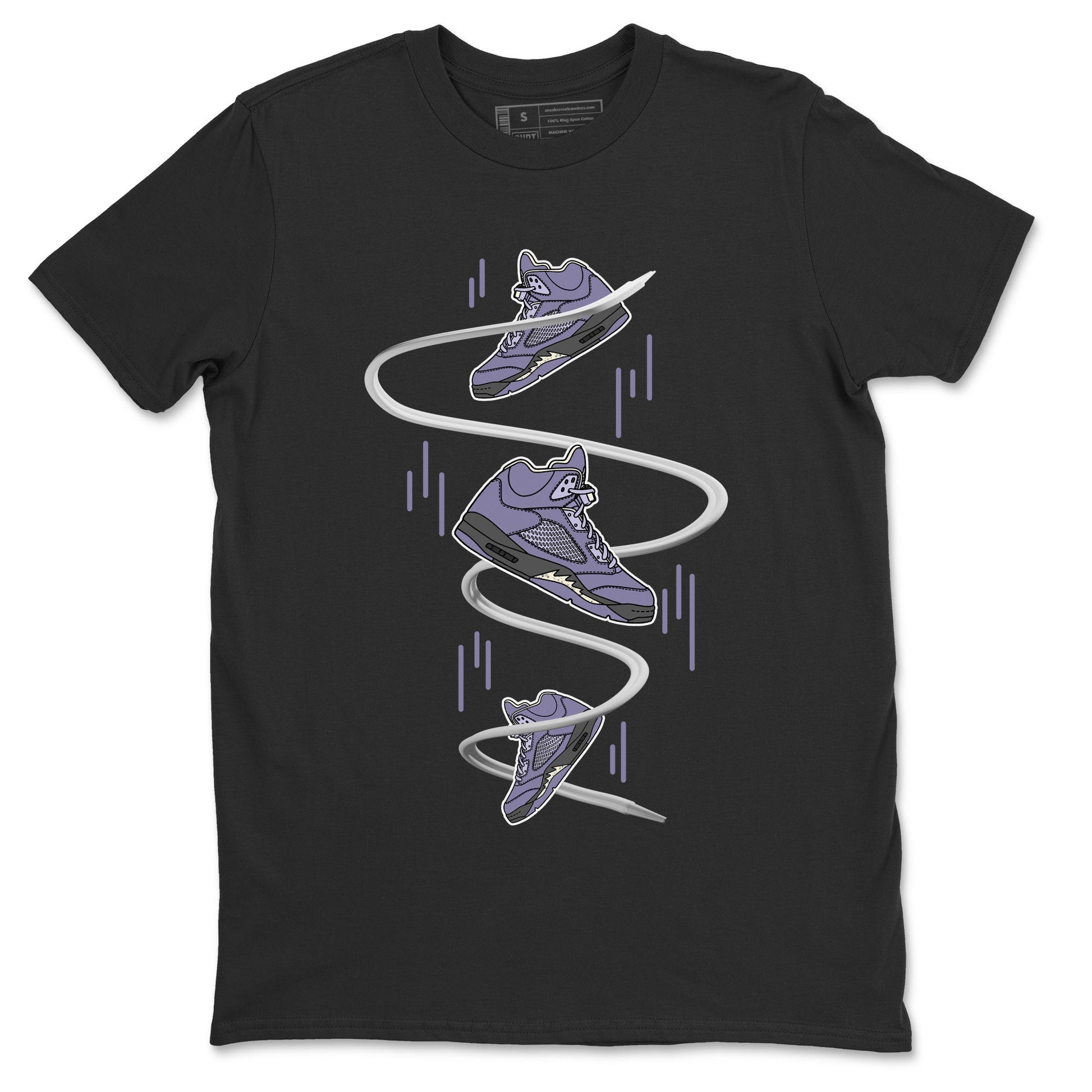 Air Jordan 5 Indigo Haze Sneaker Match Tees Sneaker Drop Sneaker Tees AJ5 Indigo Haze Sneaker Release Tees Unisex Shirts Black 2